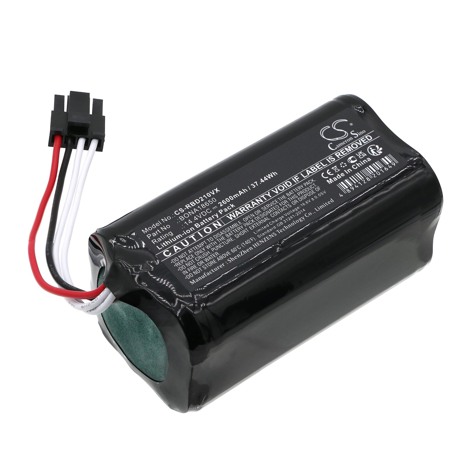 Li-ion, Vacuum Battery fits Robzone Duoro Xclean Generace 5.0, Duoro Xclean Generace Ng 4.0, 14.4V, 2600mAh Vacuum Cameron Sino Technology Limited
