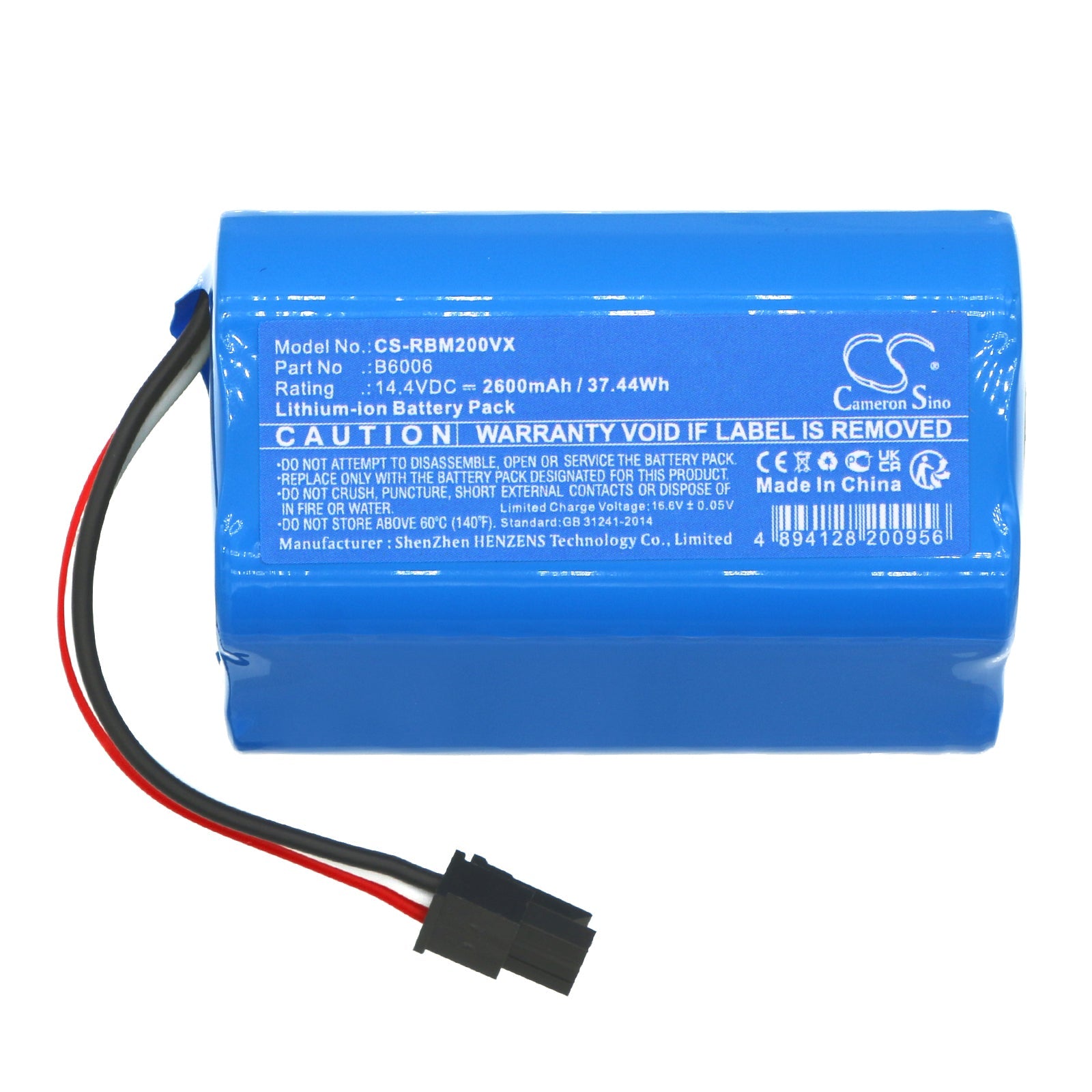 Li-ion, Vacuum Battery fits Robzone Moppy 2.0, Moppy 2.0 Profi, 14.4V, 2600mAh Vacuum Cameron Sino Technology Limited