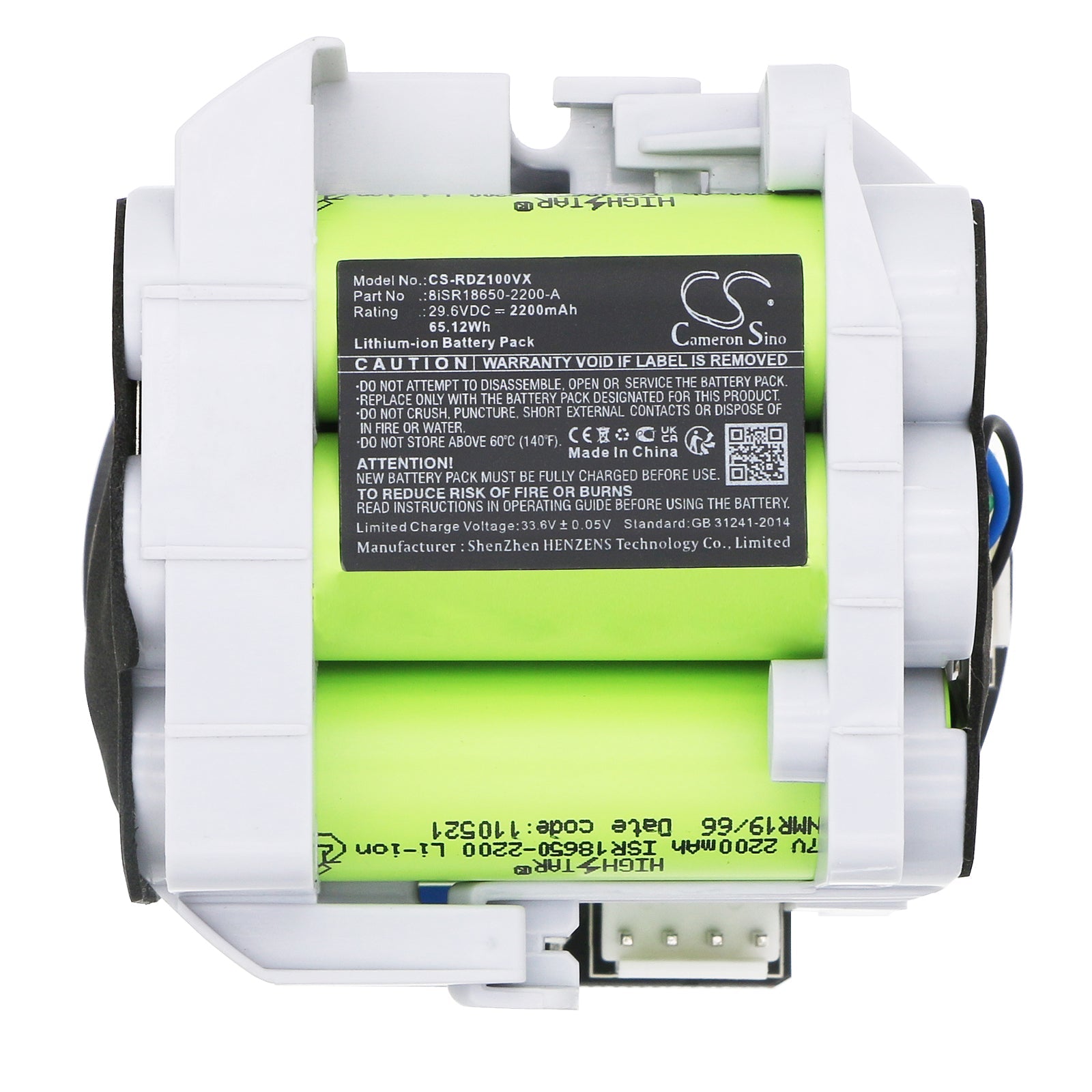 Li-ion, Vacuum Battery fits Roidmi F8e, 29.6V, 2200mAh Vacuum Cameron Sino Technology Limited