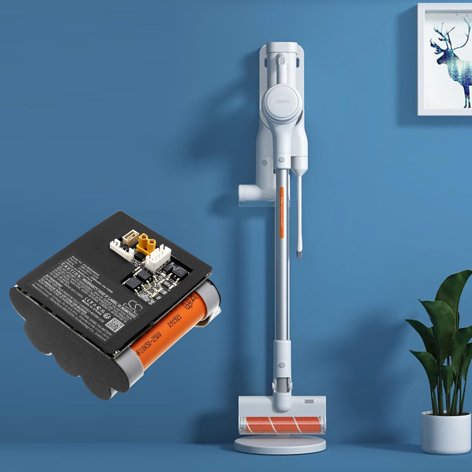 Li-ion, Vacuum Battery fits Roidmi Rm50d, Rm50kc, 25.9V, 2500mAh Vacuum Cameron Sino Technology Limited