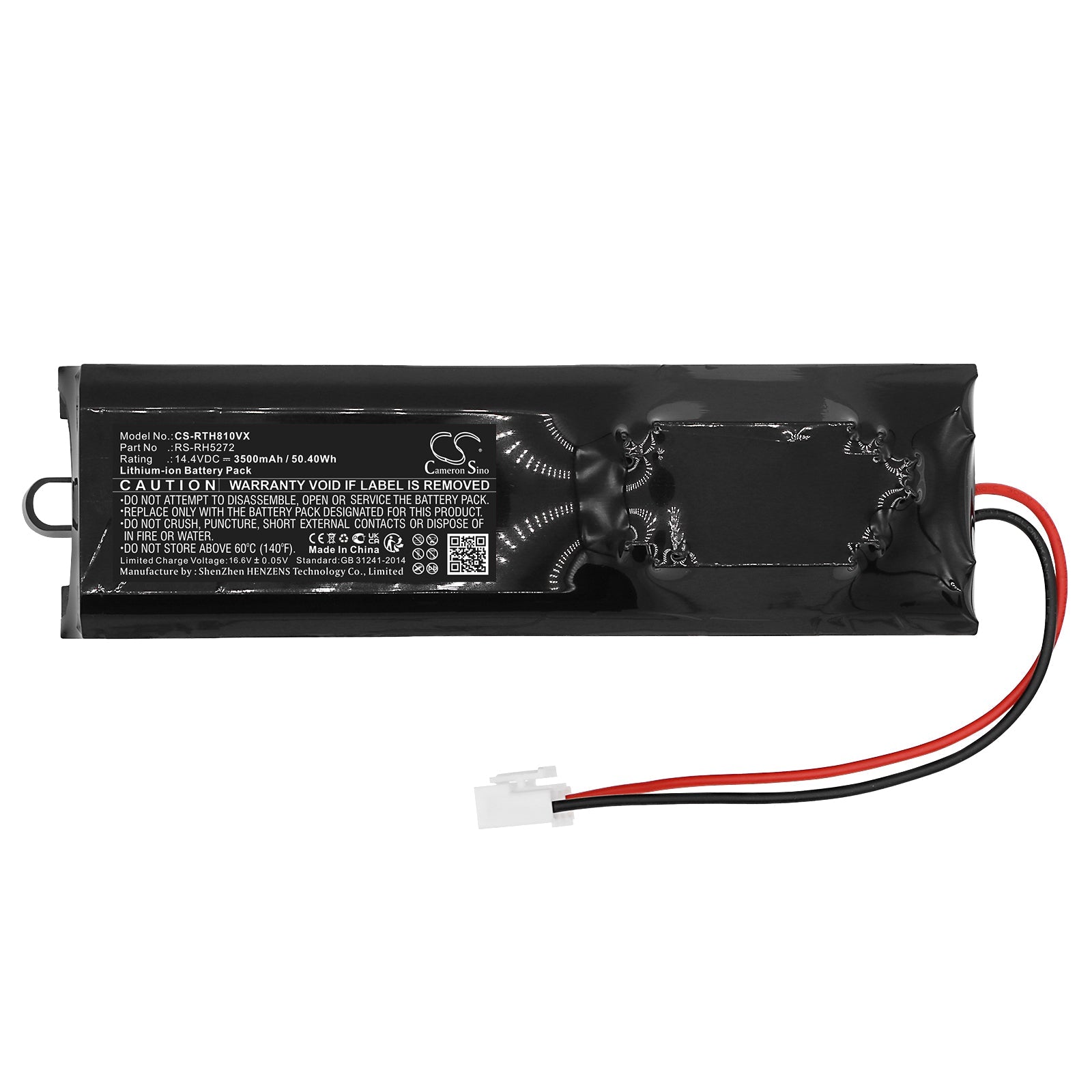 Li-ion, Vacuum Battery fits Rowenta Air Force Extreme, Rh8801wh/2d2, 14.4V, 3500mAh Vacuum Cameron Sino Technology Limited