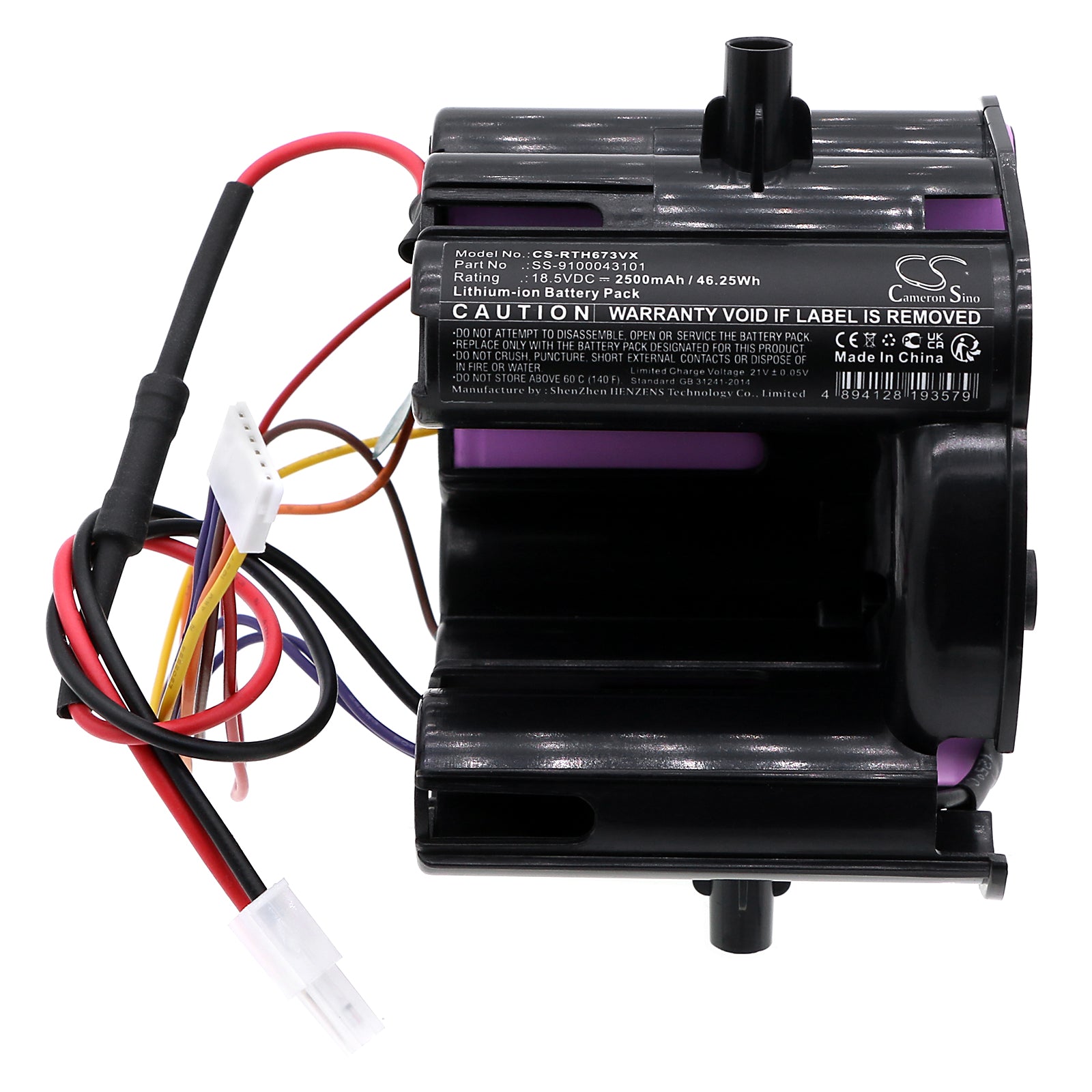 Li-ion, Vacuum Battery fits Rowenta Dual Force 2 In 1, Rh6735wh/am0, 18.5V, 2500mAh Vacuum Cameron Sino Technology Limited