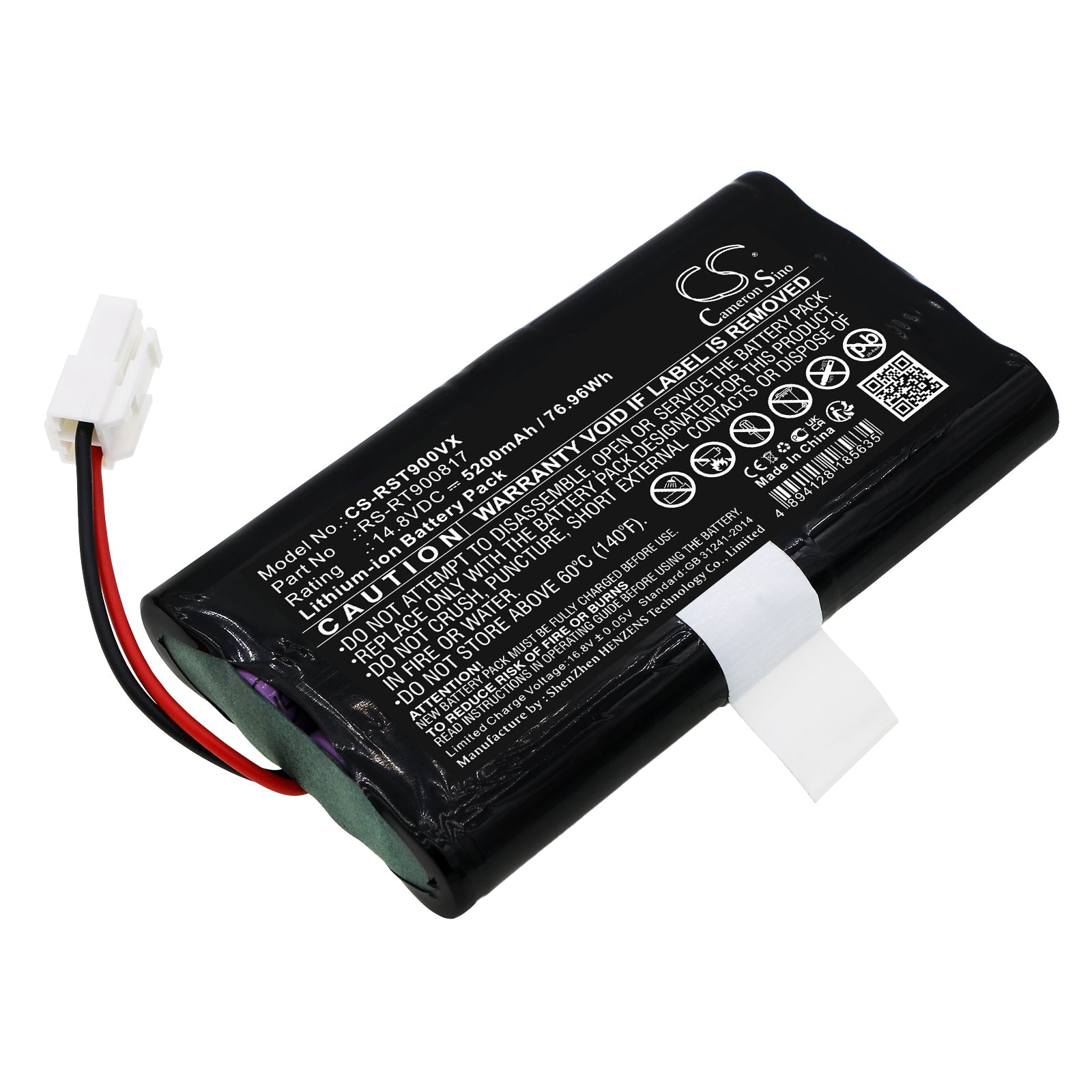 Li-ion, Vacuum Battery fits Rowenta Rr8021, Rr8021wh, 14.8V, 5200mAh Vacuum Cameron Sino Technology Limited