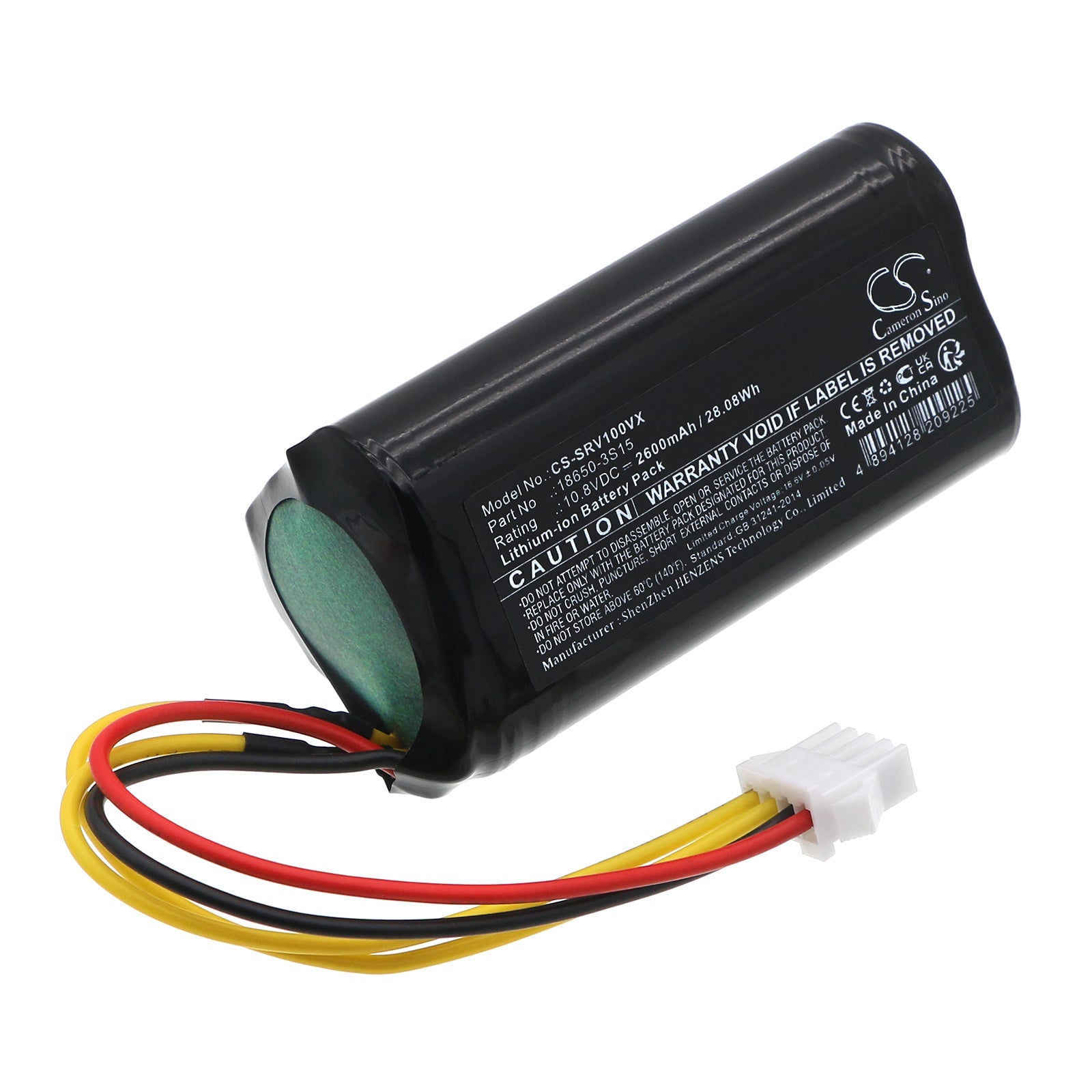 Li-ion, Vacuum Battery fits Sencor Srv 1000, Srv 1000sl, 10.8V, 2600mAh Vacuum Cameron Sino Technology Limited