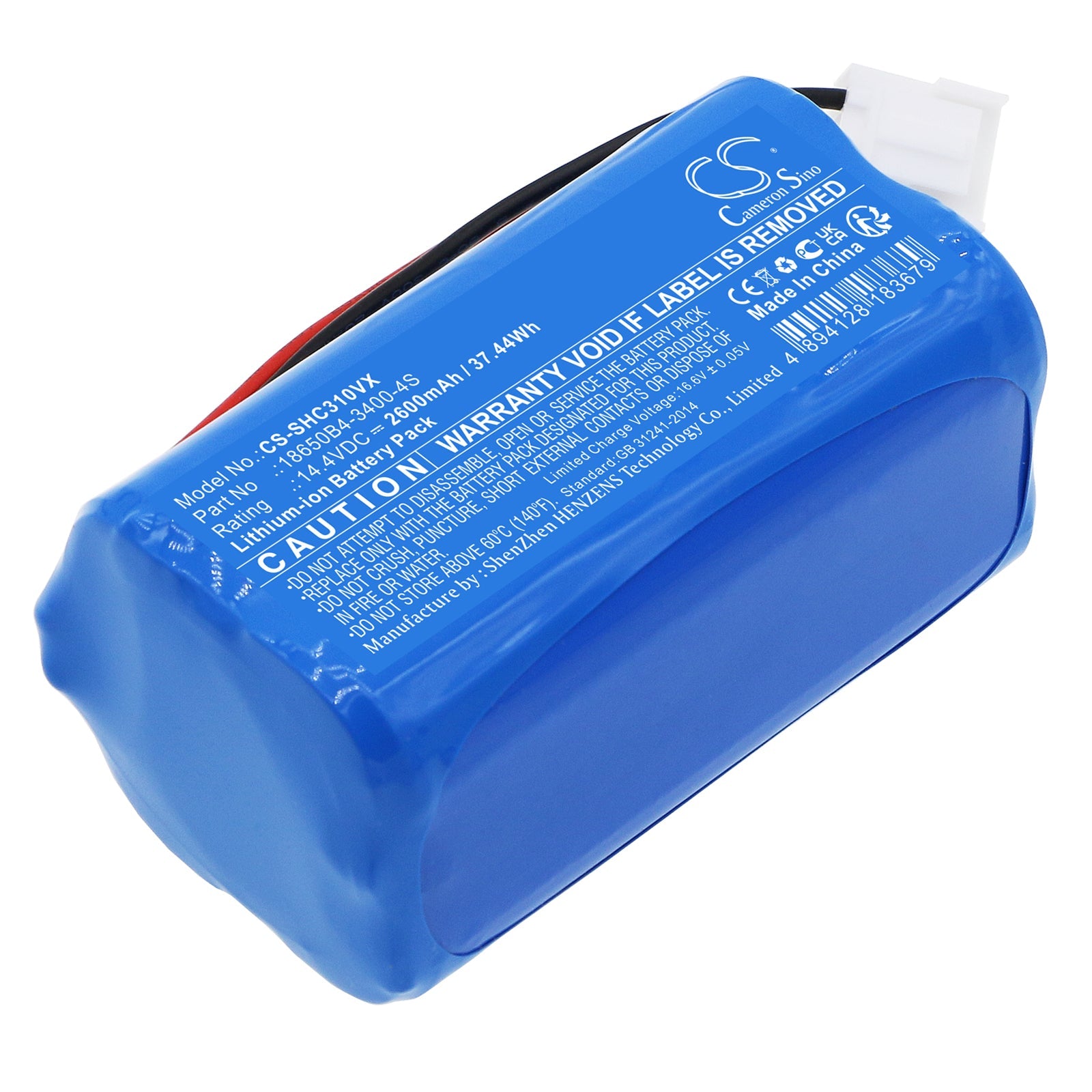 Li-ion, Vacuum Battery fits Shark C3 Mini, Snc-c3 Mini, 14.4V, 2600mAh Vacuum Cameron Sino Technology Limited
