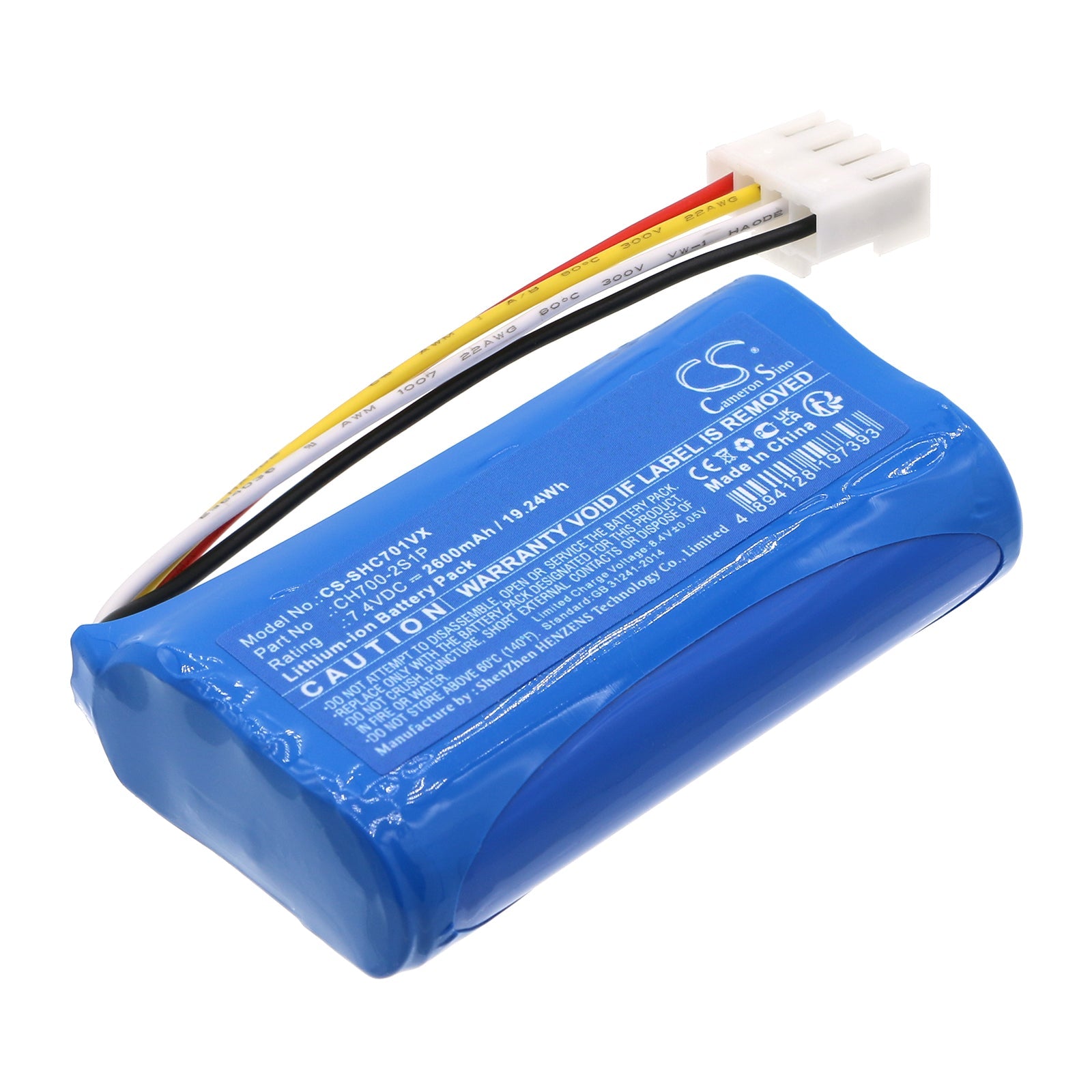 Li-ion, Vacuum Battery fits Shark Ch701, Cyclone Pet, 7.4V, 2600mAh Vacuum Cameron Sino Technology Limited