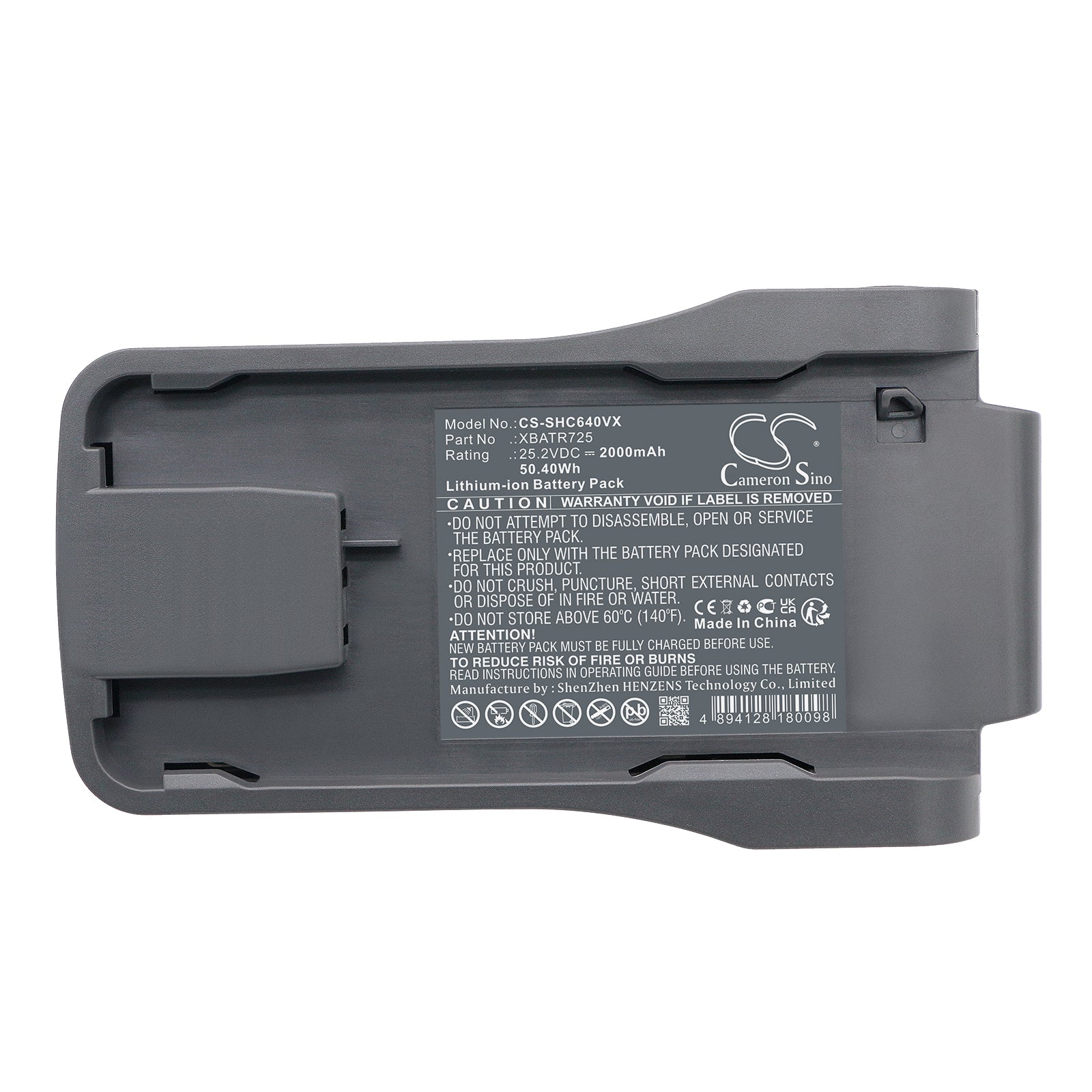 Li-ion, Vacuum Battery fits Shark Cordless Apex Pro, Cordless Apex Pro X2, 25.2V, 2000mAh Vacuum Cameron Sino Technology Limited