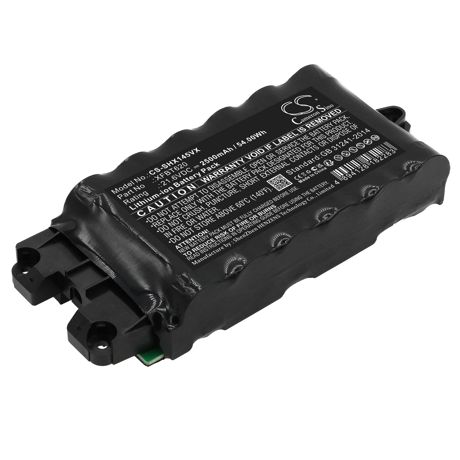 Li-ion, Vacuum Battery fits Shark Ix140, Ix140c, 21.6V, 2500mAh Vacuum Cameron Sino Technology Limited