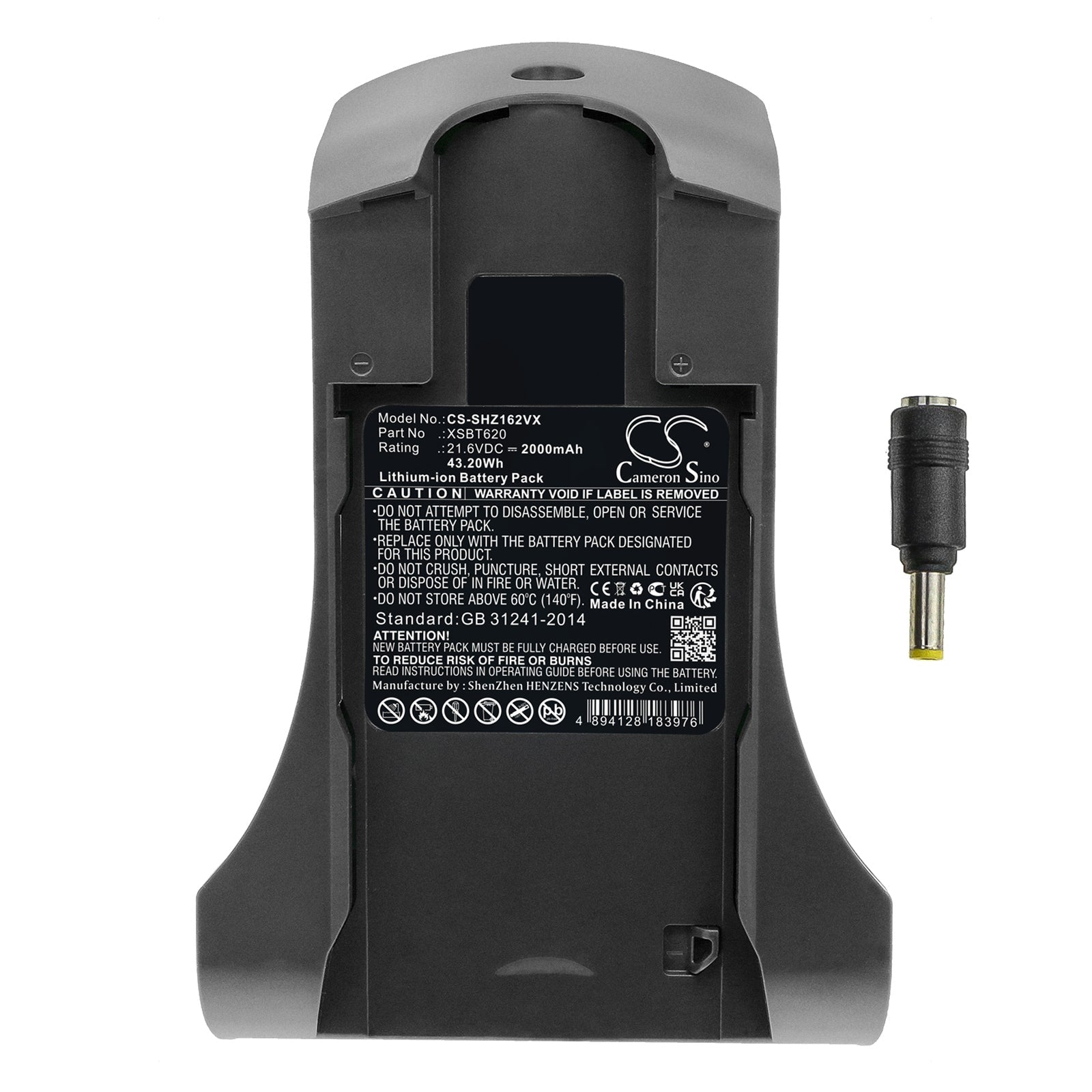 Li-ion, Vacuum Battery fits Shark Iz162cco, Iz162h, 21.6V, 2000mAh Vacuum Cameron Sino Technology Limited