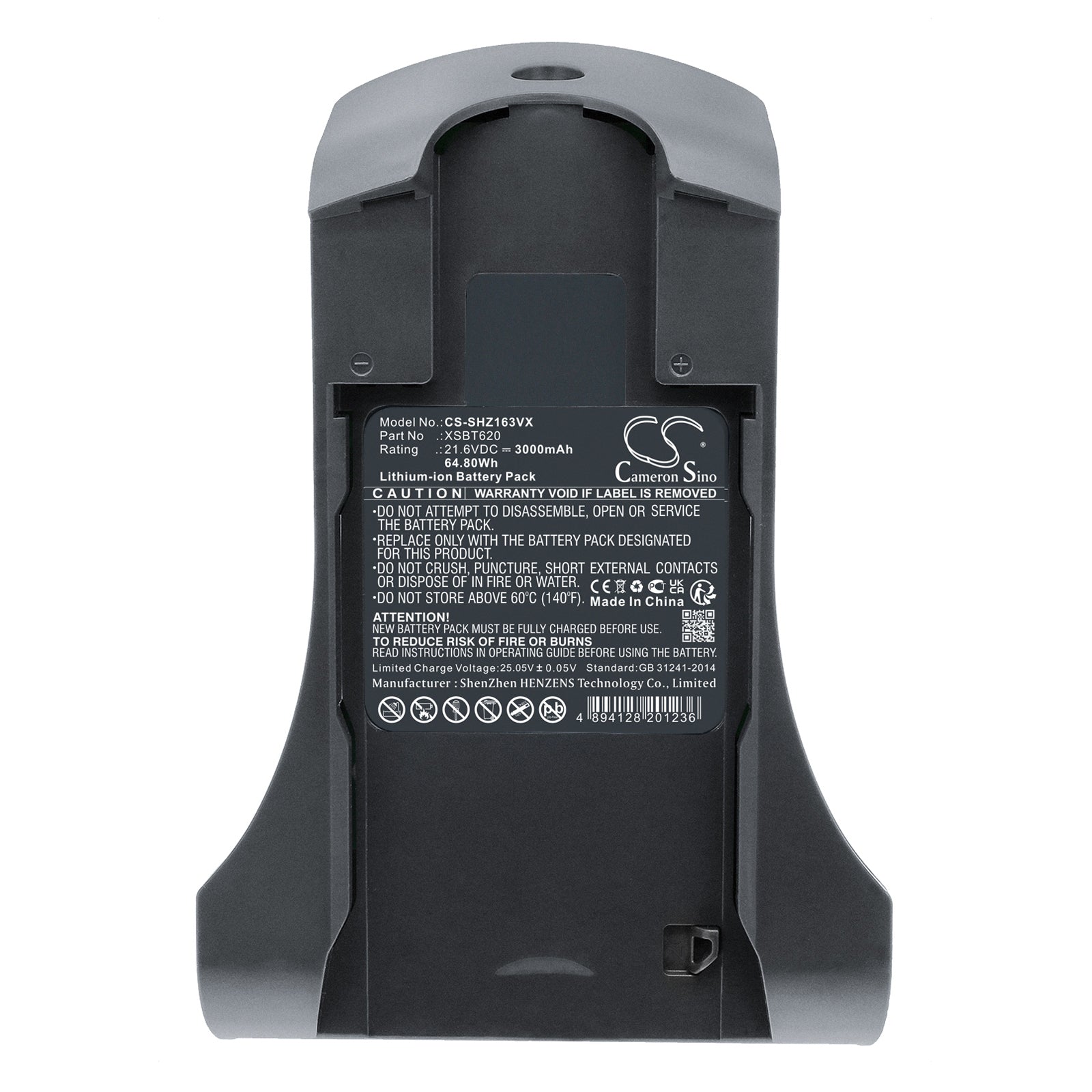 Li-ion, Vacuum Battery fits Shark Iz162cco, Iz162h, 21.6V, 3000mAh Vacuum Cameron Sino Technology Limited
