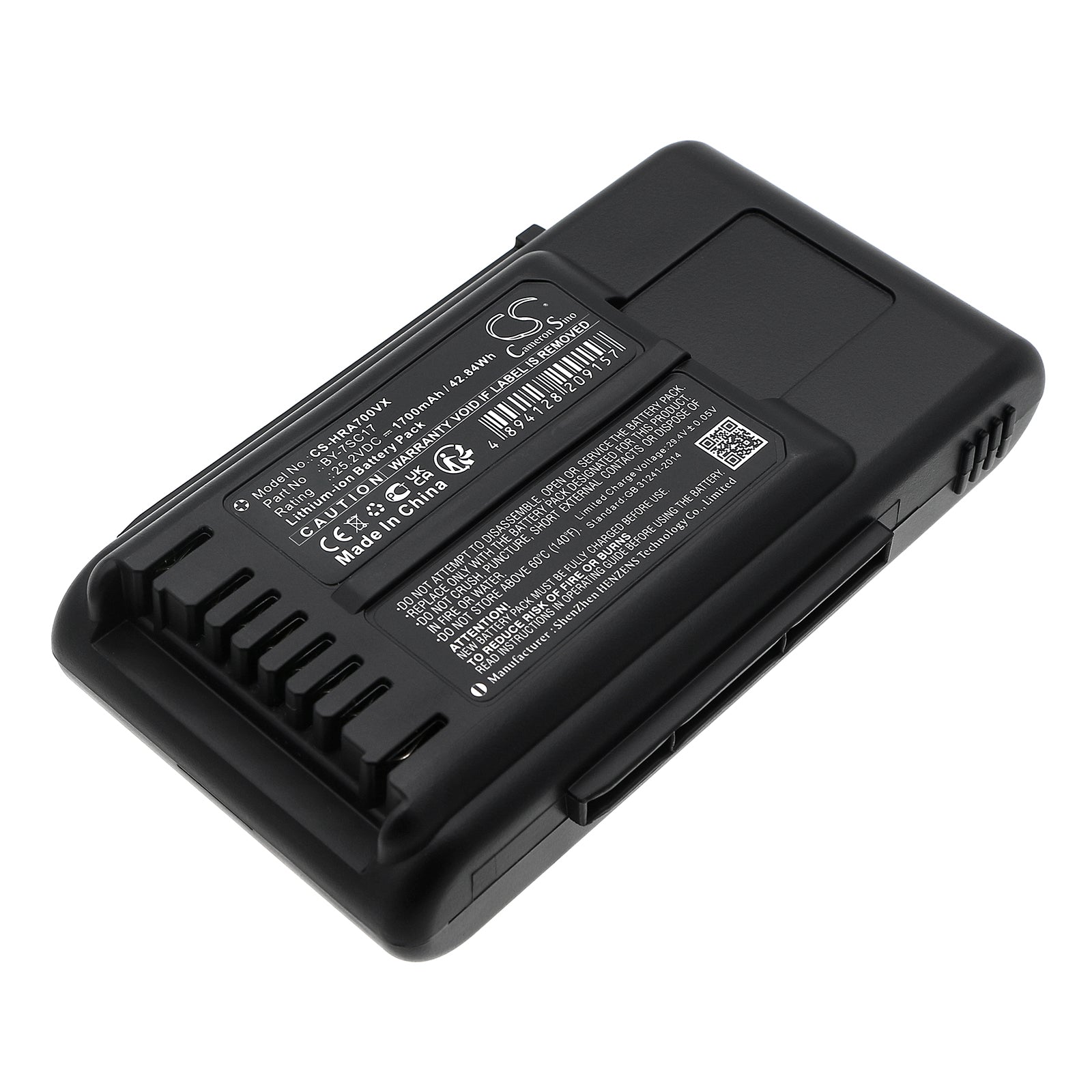 Li-ion, Vacuum Battery fits Sharp Ec-hr7-p, Ec-hr7-t, 25.2V, 1700mAh Vacuum Cameron Sino Technology Limited