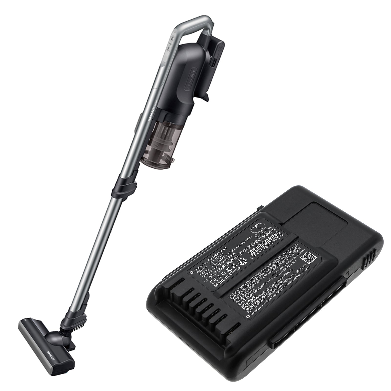 Li-ion, Vacuum Battery fits Sharp Ec-hr7-p, Ec-hr7-t, 25.2V, 1700mAh Vacuum Cameron Sino Technology Limited