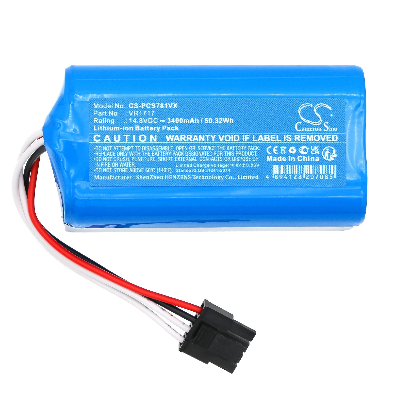 Li-ion, Vacuum Battery fits Suzuka Kaka P2, Rovus Bl500, 14.8V, 3400mAh Vacuum Cameron Sino Technology Limited