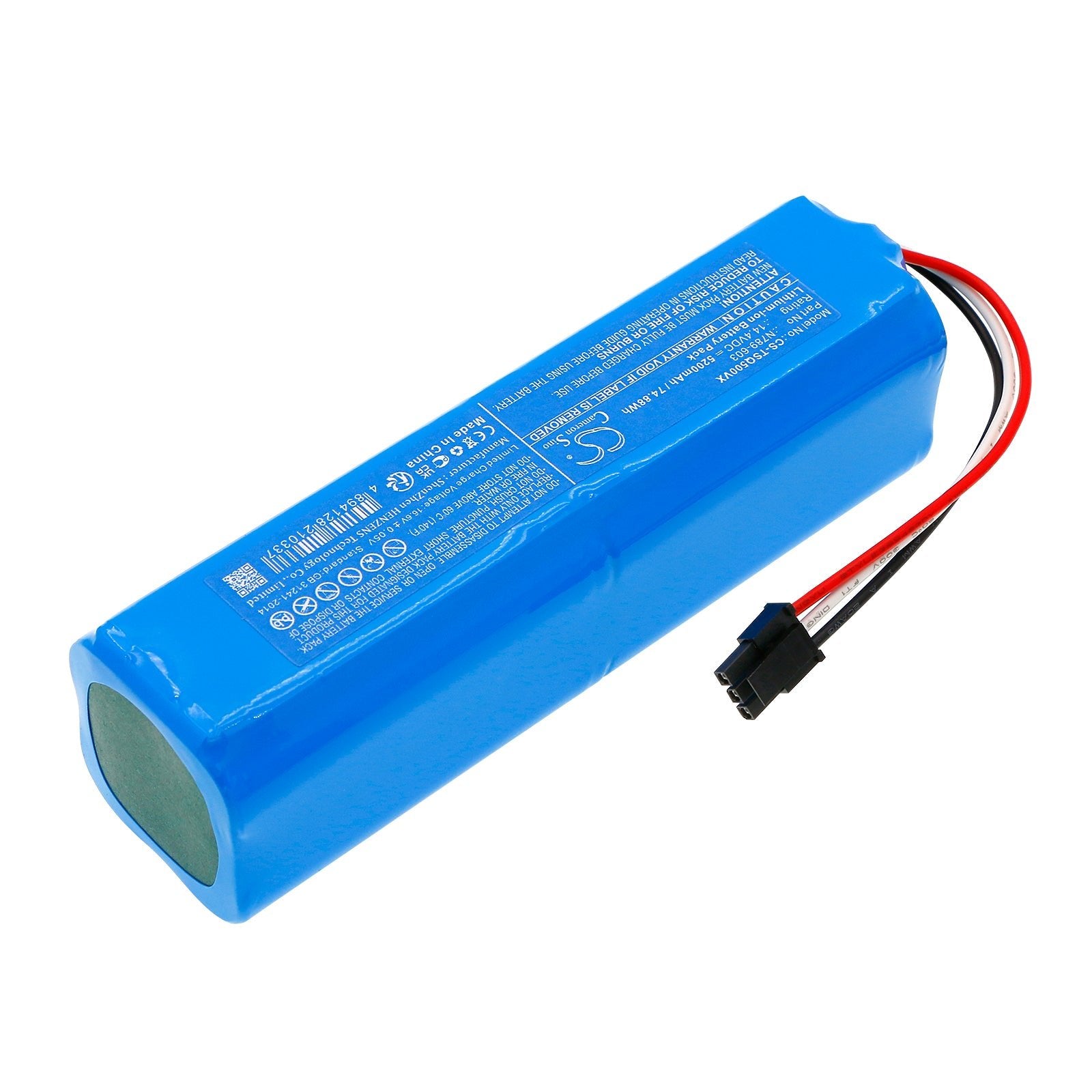 Li-ion, Vacuum Battery fits Tesla Robostar Iq500, Robostar Iq600, 14.4V, 5200mAh Vacuum Cameron Sino Technology Limited