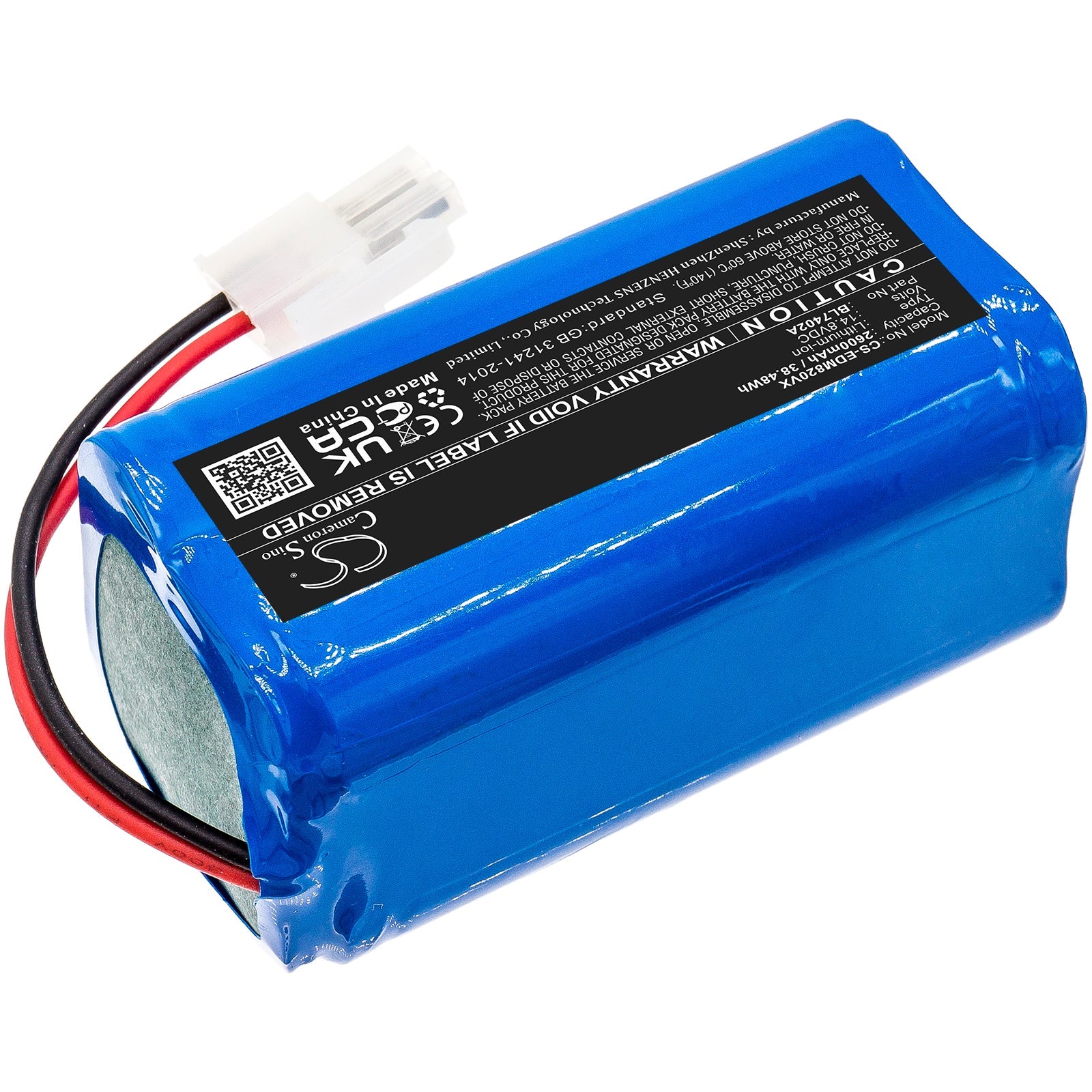 Li-ion, Vacuum Battery fits Tesla Robostar T50, Robostar T60, 14.8V, 2600mAh Vacuum Cameron Sino Technology Limited