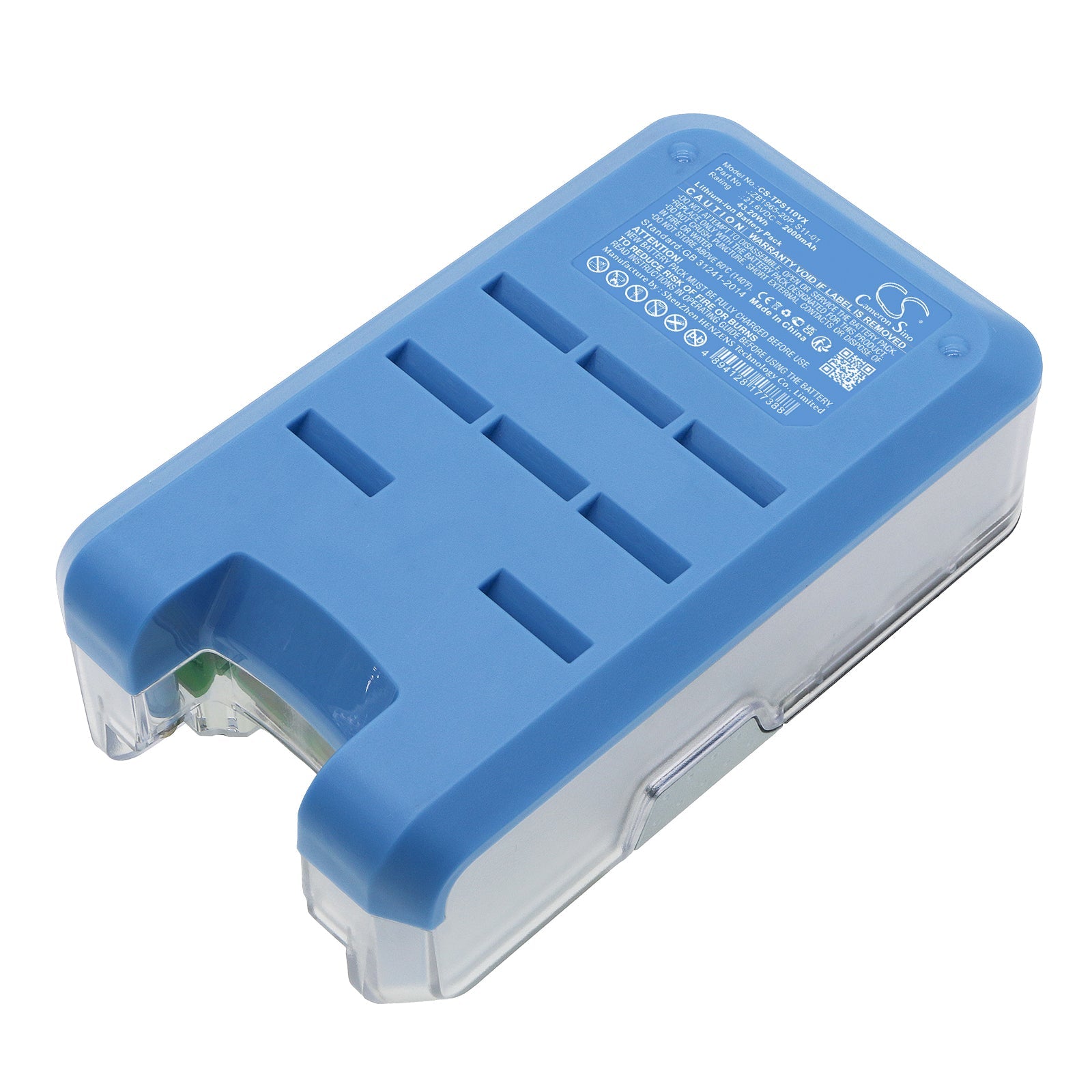 Li-ion, Vacuum Battery fits Tineco A11, Pure One S11, 21.6V, 2000mAh Vacuum Cameron Sino Technology Limited