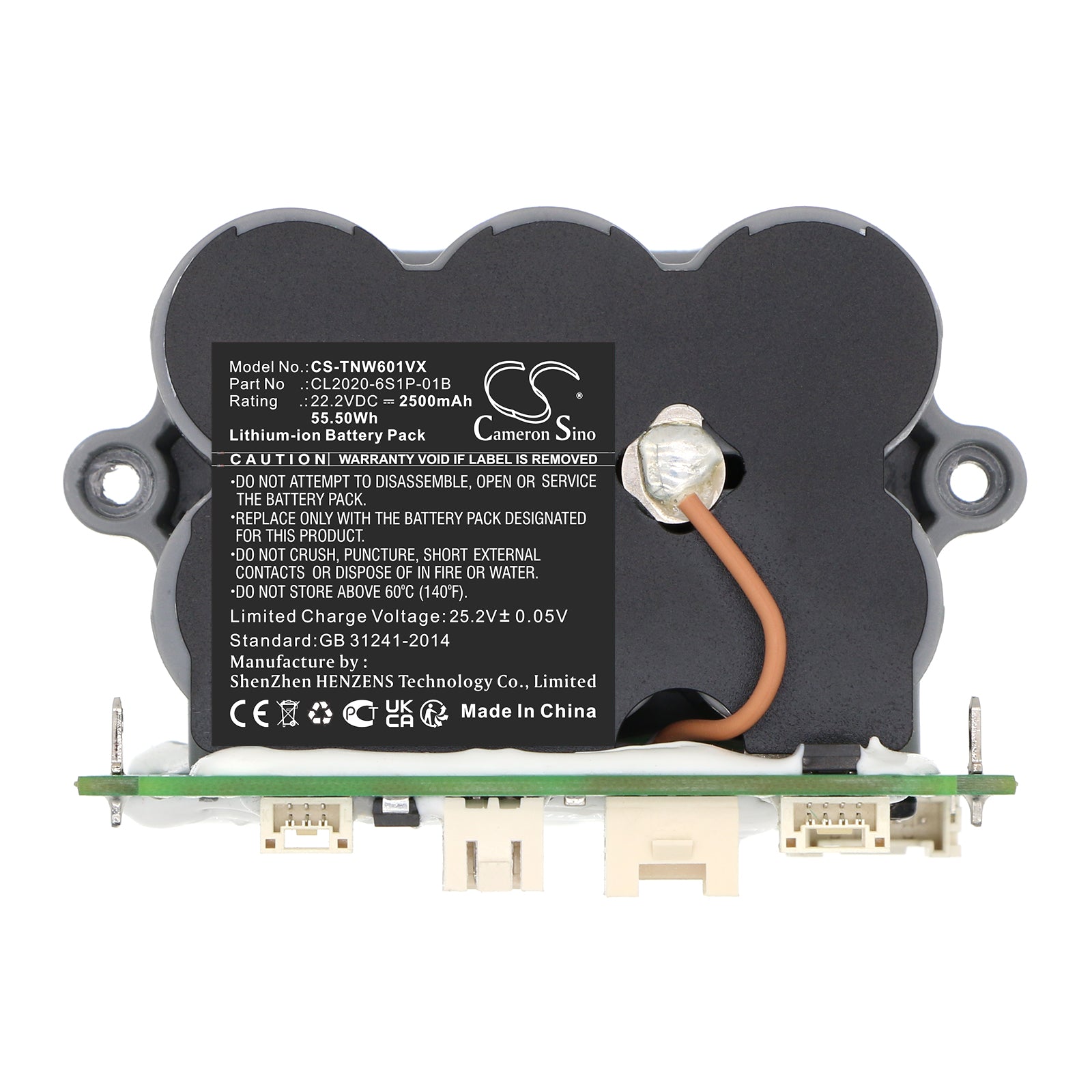 Li-ion, Vacuum Battery fits Tineco Ifloor 2.0 Slim, Ifloor S5 Fw150100eu, 22.2V, 2500mAh Vacuum Cameron Sino Technology Limited