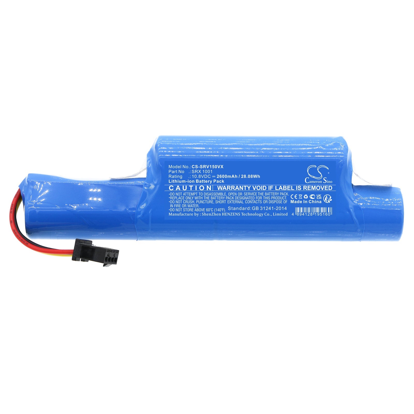 Li-ion, Vacuum Battery fits Vileda Vr201, Redmond Rv-r150, 10.8V, 2600mAh Vacuum Cameron Sino Technology Limited