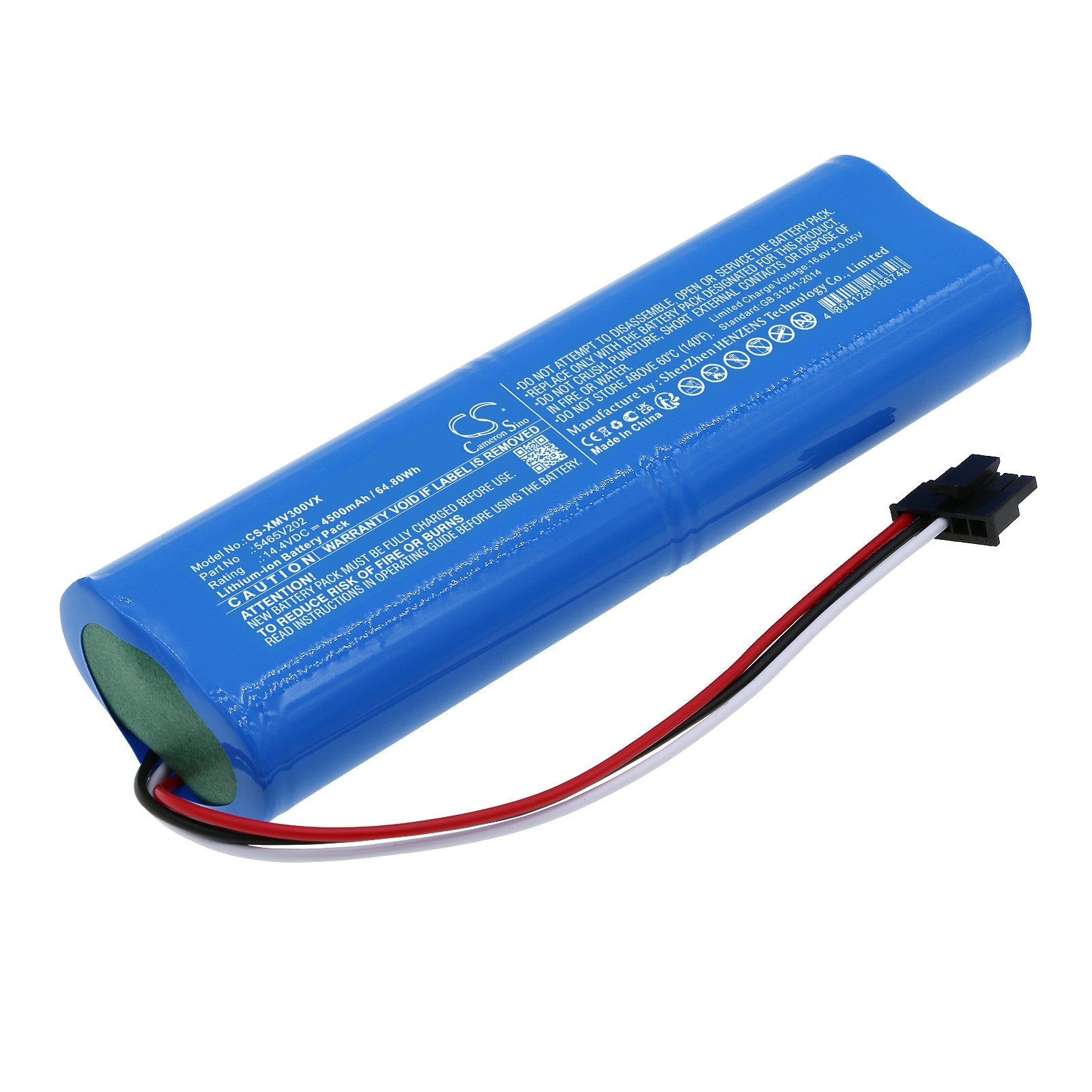 Li-ion, Vacuum Battery fits Viomi V3, Xiaomi Viomi V3, 14.4V, 4500mAh Vacuum Cameron Sino Technology Limited