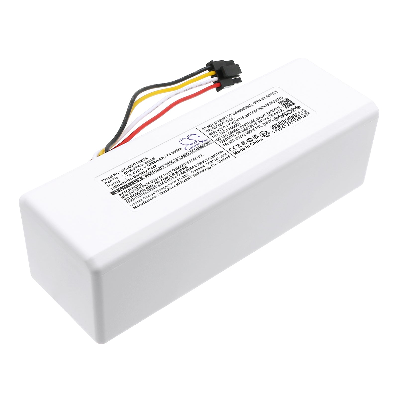 Li-ion, Vacuum Battery fits Xiaomi Dreame Mc1808, Roborock 1c, 14.4V, 5200mAh Vacuum Cameron Sino Technology Limited