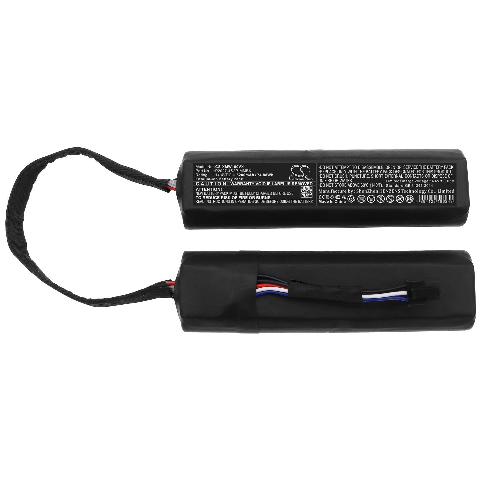 Li-ion, Vacuum Battery fits Xiaomi Dreame W10, Dreame W10 Pro, 14.4V, 5200mAh Vacuum Cameron Sino Technology Limited
