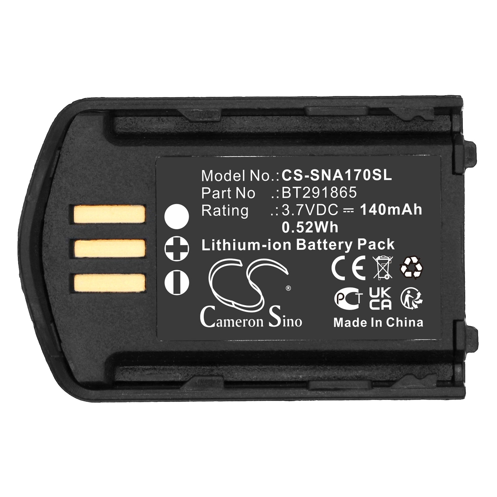 Li-ion, Wireless Headset Battery fits Snom A170, 3.7V, 140mAh Wireless Headset Cameron Sino Technology Limited