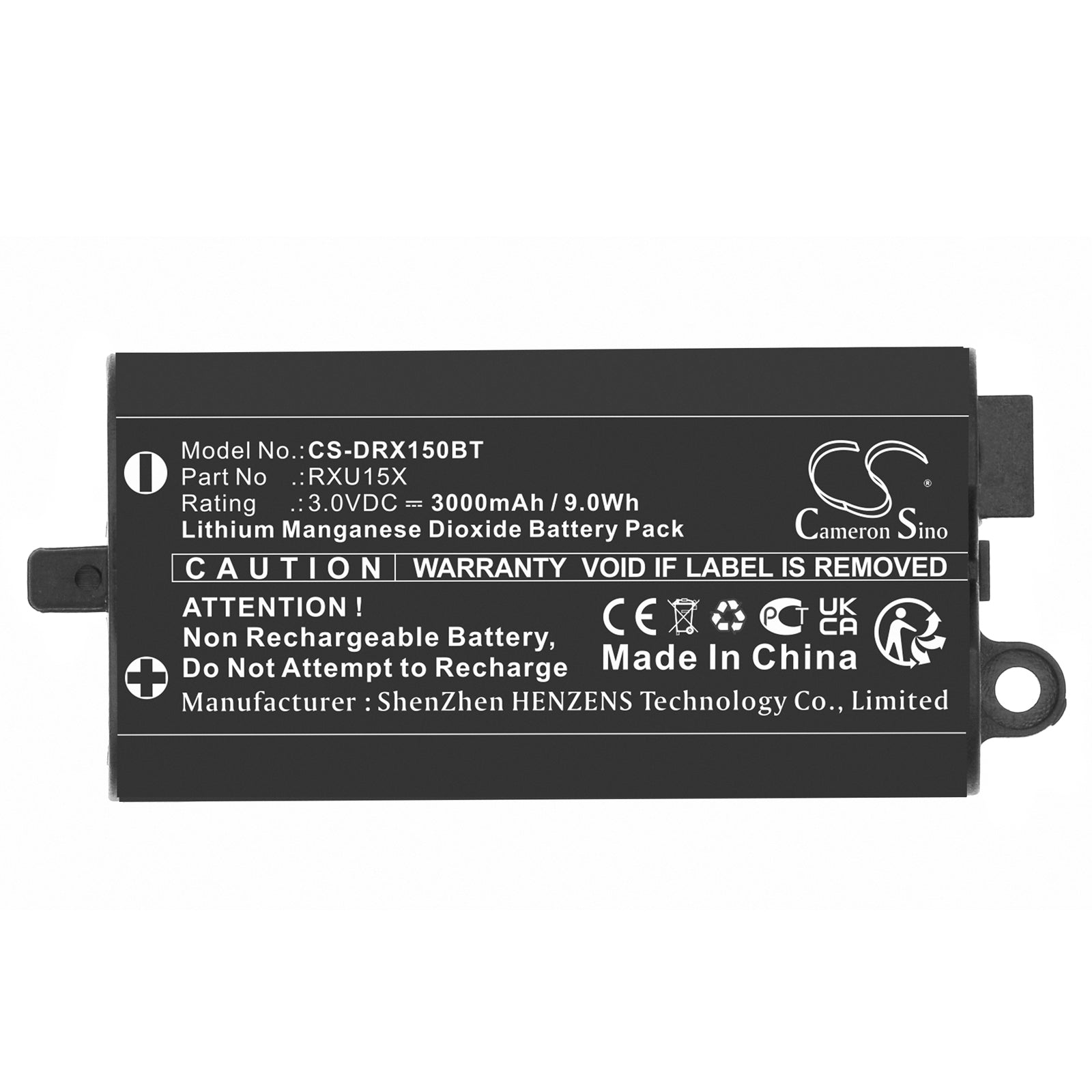 Li-MnO2, Alarm System Battery fits Daitem Sh156ax, 3.0V, 3000mAh Alarm System Cameron Sino Technology Limited