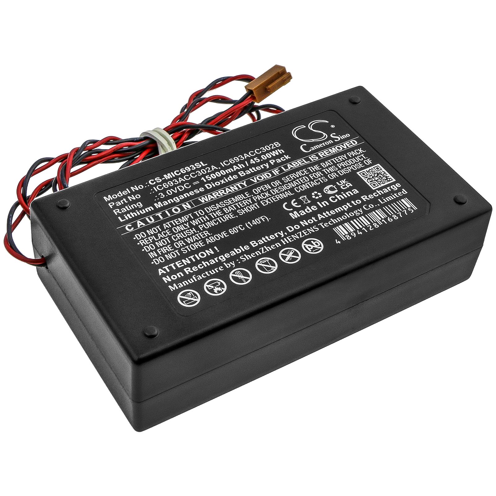 Li-MnO2 Battery fits Ge Fanuc, Ic693acc302a, Ic693acc302b, Note: Primary Battery 3.0V, 15000mAh PLC Cameron Sino Technology Limited