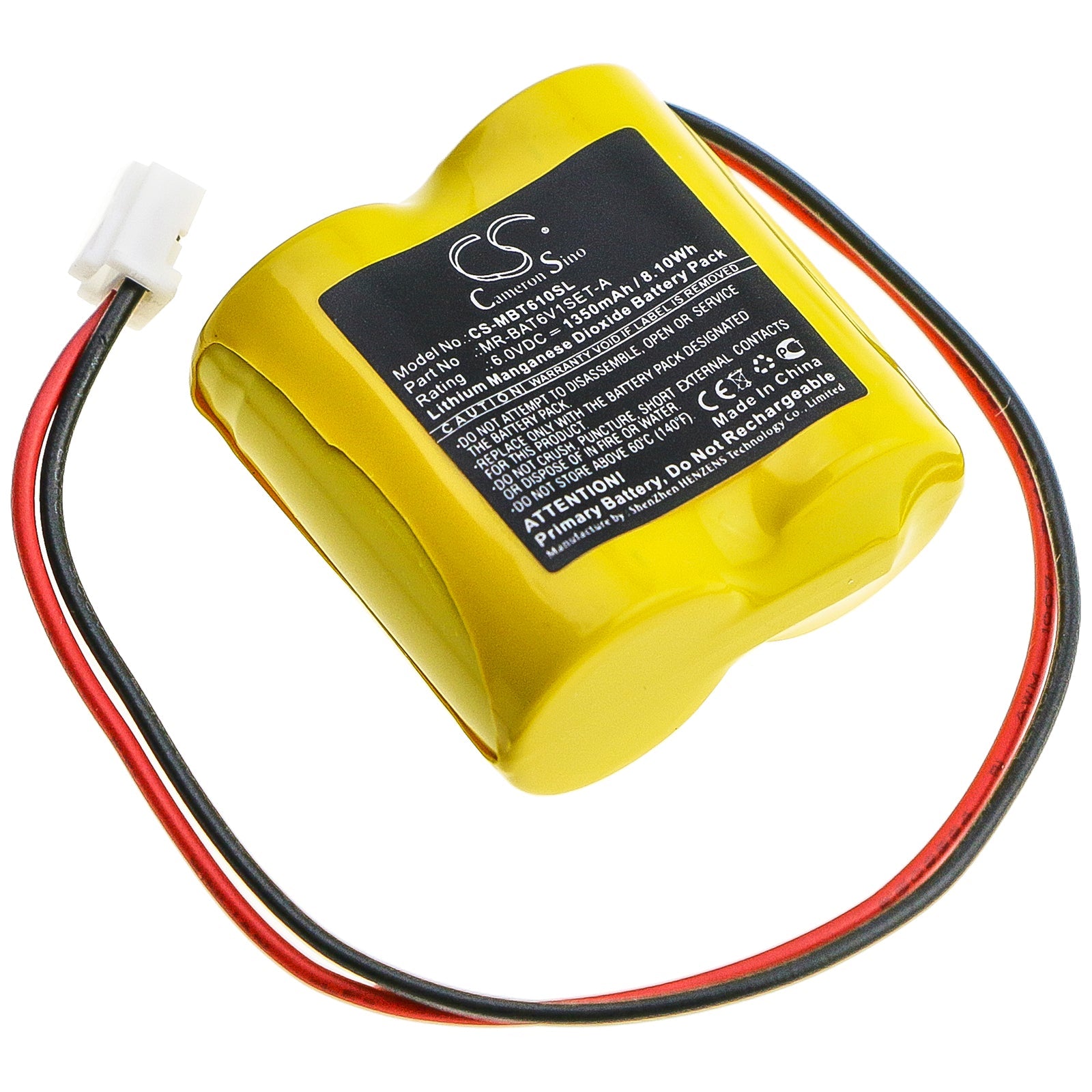 Li-MnO2 Battery fits Mitsubishi, Mr-bat6v1set-a 6.0V, 1350mAh PLC Cameron Sino Technology Limited