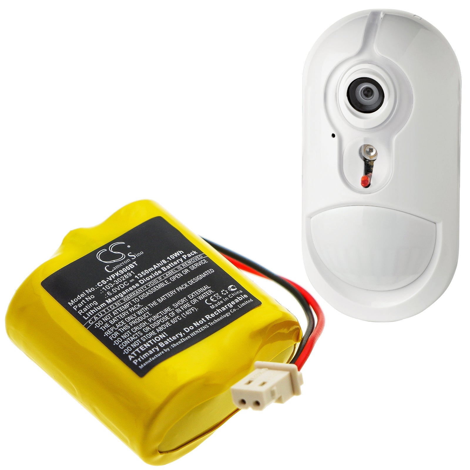 Li-MnO2 Battery fits Visonic, Next Cam, Next Cam K9 Pg2 Wide Angle, Next Cam Pg2 6.0V, 1350mAh Home Security Camera Cameron Sino Technology Limited