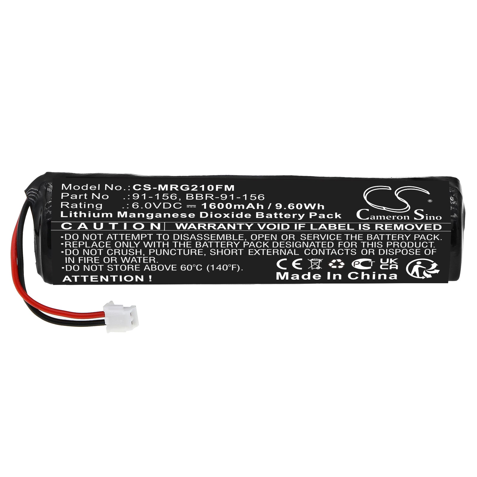 Li-MnO2, Marine Safety & Flotation Devices Battery fits Kannad Marine Safelink Ais Sart, Safelink Solo, 6.0V, 1600mAh Marine Safety & Flotation Devices Cameron Sino Technology Limited