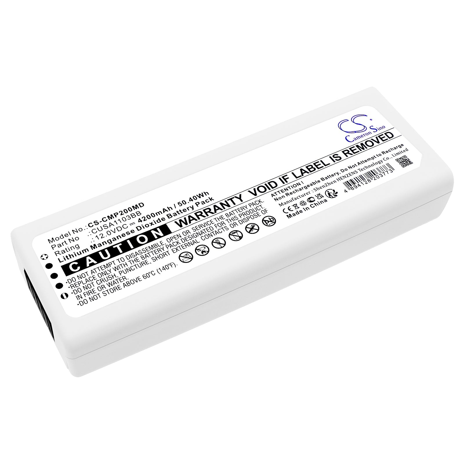 Li-MnO2, Medical Battery fits Cu Medical Cu-sp Serie Long, I-pad Sp1, 12.0V, 4200mAh Medical Cameron Sino Technology Limited