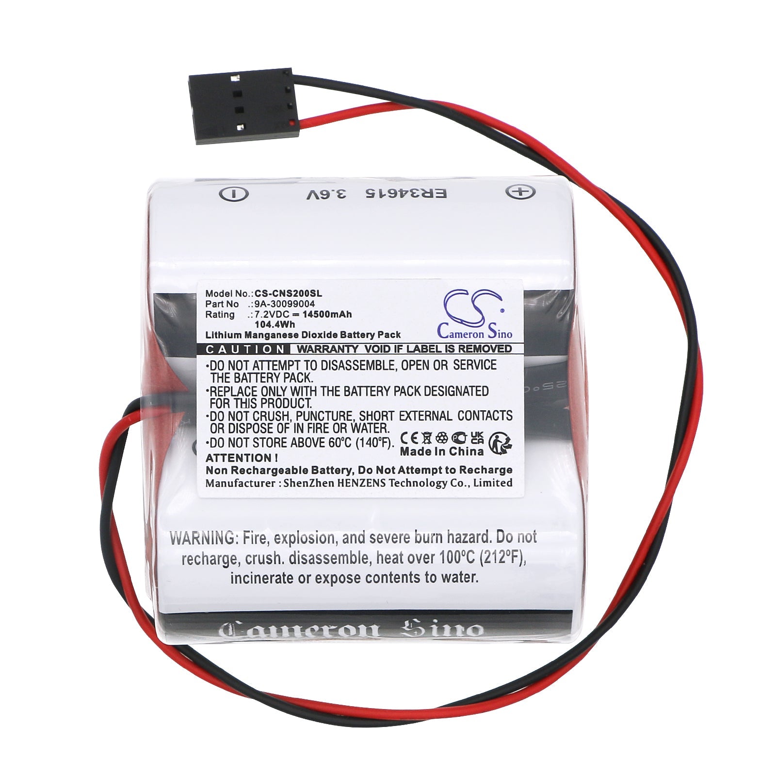 Li-MnO2, PLC Battery fits Cameron Nuflo Scanner 2000 Flow Analyzer, 7.2V, 14500mAh PLC Cameron Sino Technology Limited