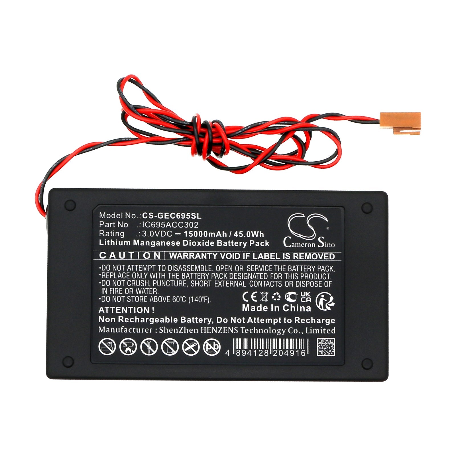 Li-MnO2, PLC Battery fits Ge Fanuc Cpu374, Cpus 311, 3.0V, 15000mAh PLC Cameron Sino Technology Limited