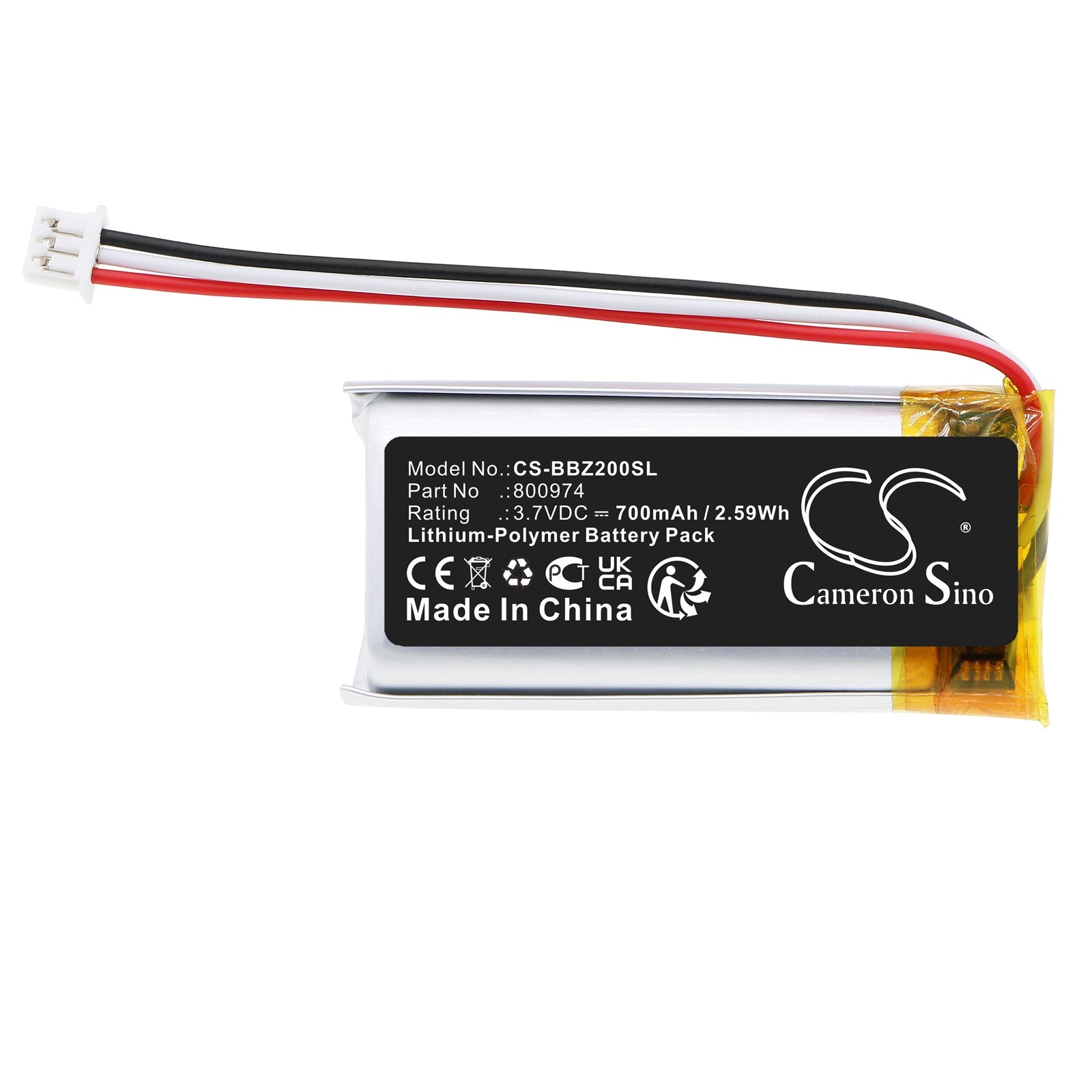 Li-Polymer, BabyPhone Battery fits Beaba Babyphone Audio Simply Zen, Babyphone Audio Simply Zen 2.0, 3.7V, 700mAh BabyPhone Cameron Sino Technology Limited