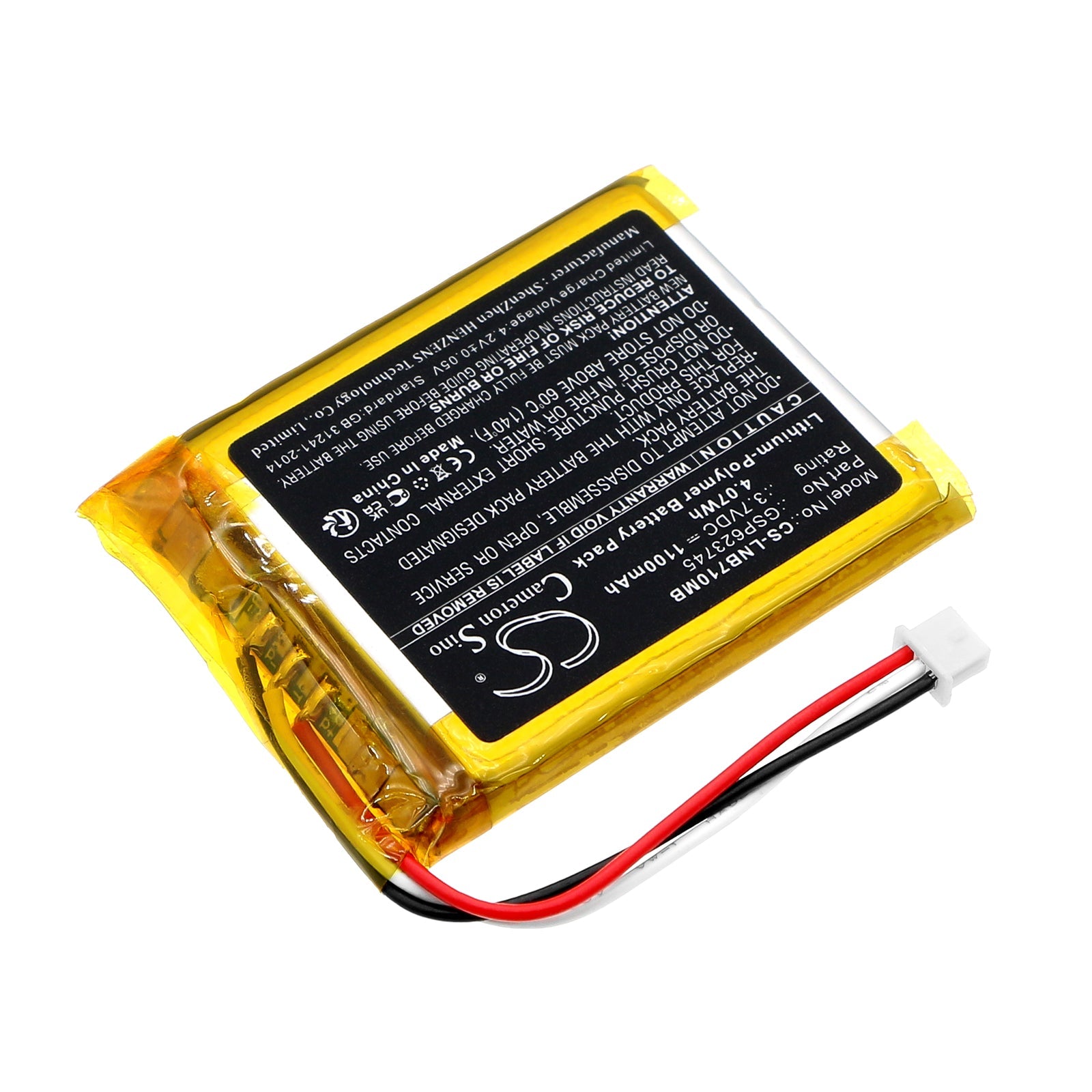 Li-Polymer, BabyPhone Battery fits Lionelo Babyline 7.1, 3.7V, 1100mAh BabyPhone Cameron Sino Technology Limited