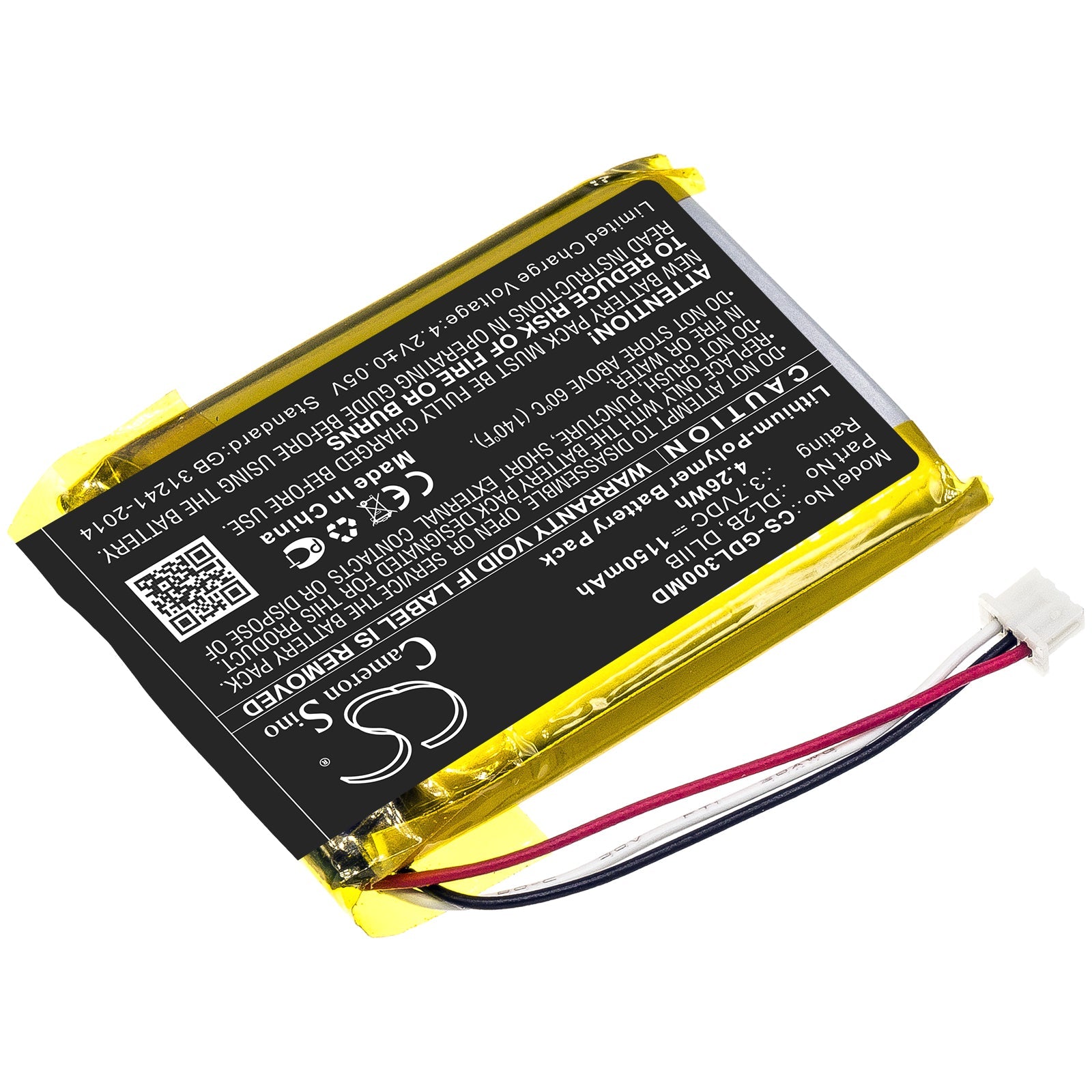 Li-Polymer Battery fits 3gen, Dl2b, Dliib 3.7V, 1150mAh Medical Cameron Sino Technology Limited