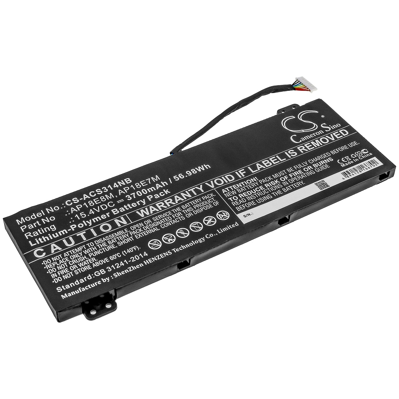 Li-Polymer Battery fits Acer, Aspire 7 715-74g-52mv, Aspire 7 A715-74 15.4V, 3700mAh Notebook & Laptop Cameron Sino Technology Limited