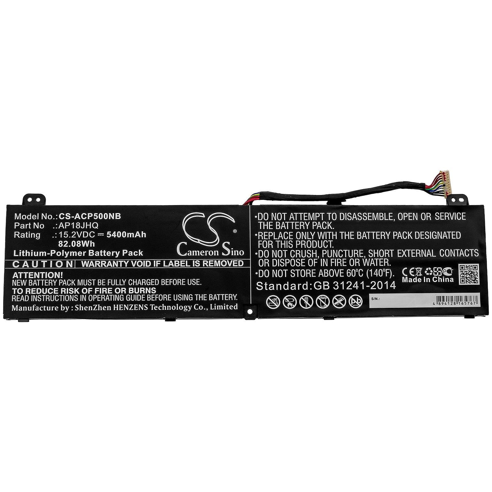 Li-Polymer Battery fits Acer, Conceptd 7 Cn715-71, Conceptd 7 Cn715-71-708a 15.2V, 5400mAh Notebook & Laptop Cameron Sino Technology Limited