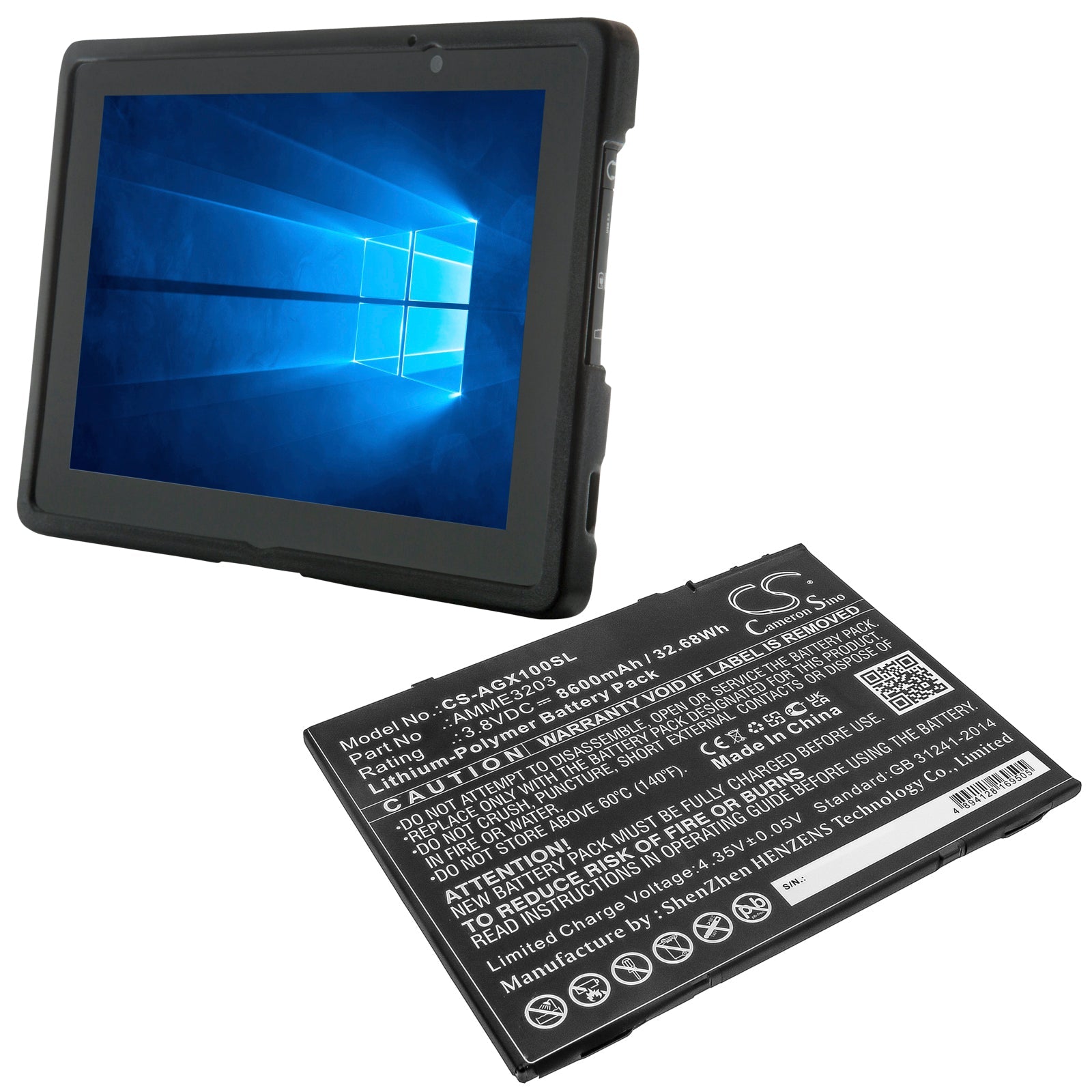 Li-Polymer Battery fits Aegex, 10 Intrinsically Safe Tablet, 10 Tablets 3.8V, 8600mAh Computer Cameron Sino Technology Limited (Suspended)
