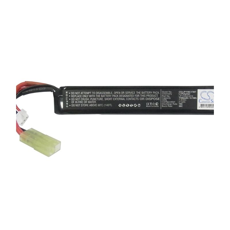 Li-Polymer Battery fits Airsoft Guns, Cs-lp110c17mt 7.4V, 1100mAh Airsoft Guns Cameron Sino Technology Limited