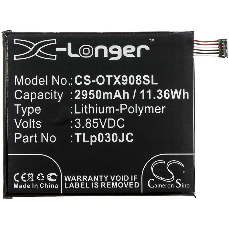 Li-Polymer Battery fits Alcatel, 3c, 3c Dual Sim 3.85V, 2950mAh Mobile & SmartPhone Cameron Sino Technology Limited