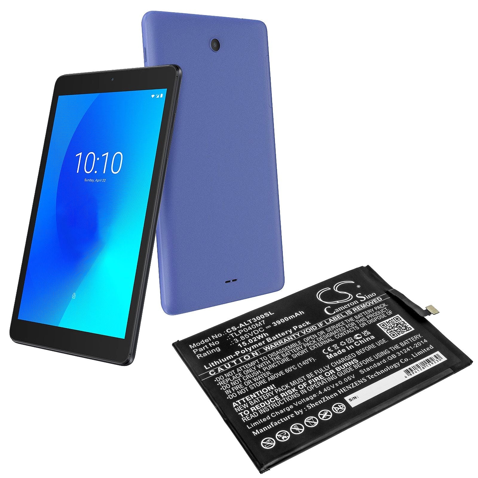 Li-Polymer Battery fits Alcatel, Tlp040m7 3.85V, 3900mAh Tablet Cameron Sino Technology Limited