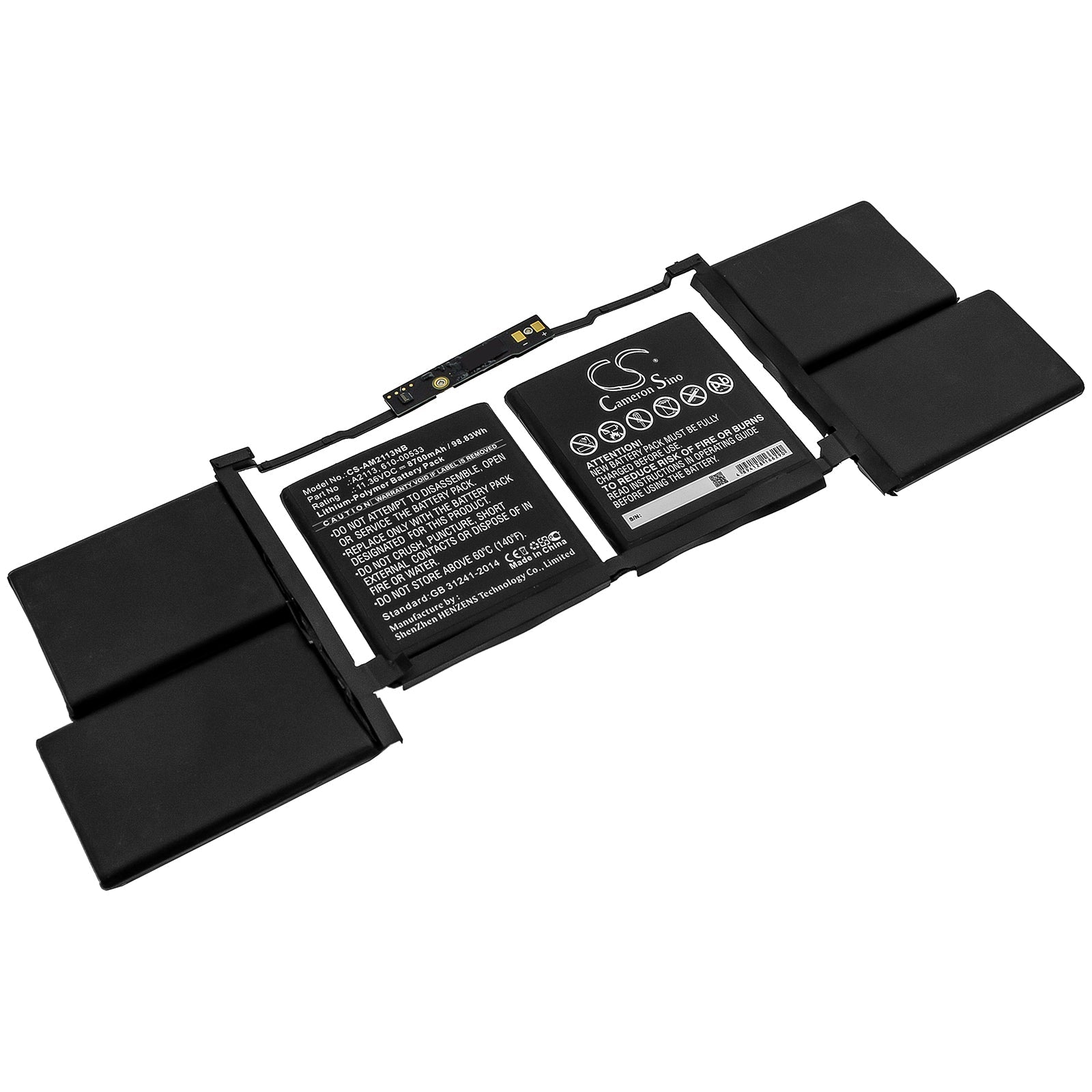 Li-Polymer Battery fits Apple, A2141, Macbook Pro 16 2019, Macbook Pro 16 2019 I9 5500m 11.36V, 8700mAh Notebook & Laptop Cameron Sino Technology Limited