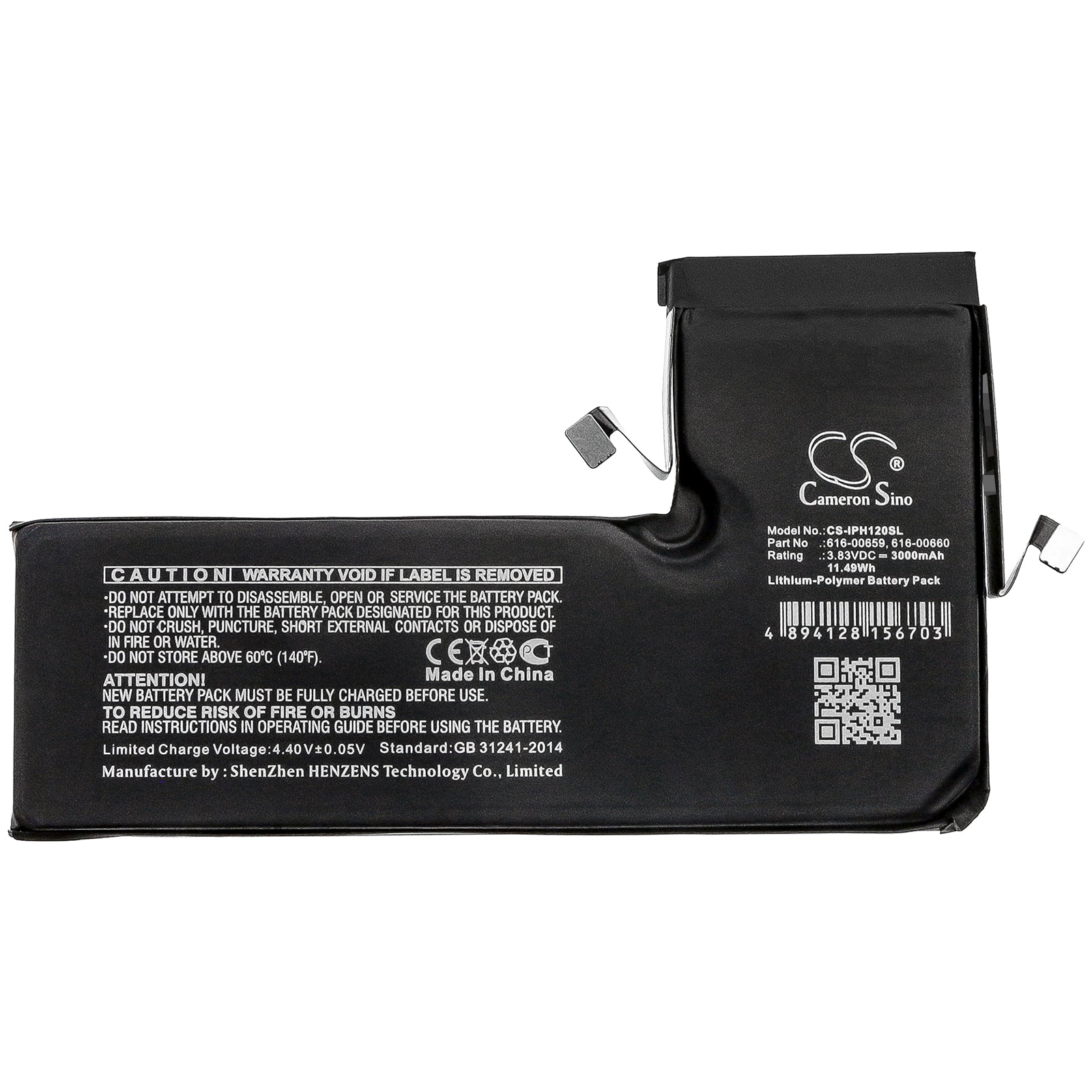 Li-Polymer Battery fits Apple, A2160, A2215 3.83V, 3000mAh Mobile & SmartPhone Cameron Sino Technology Limited