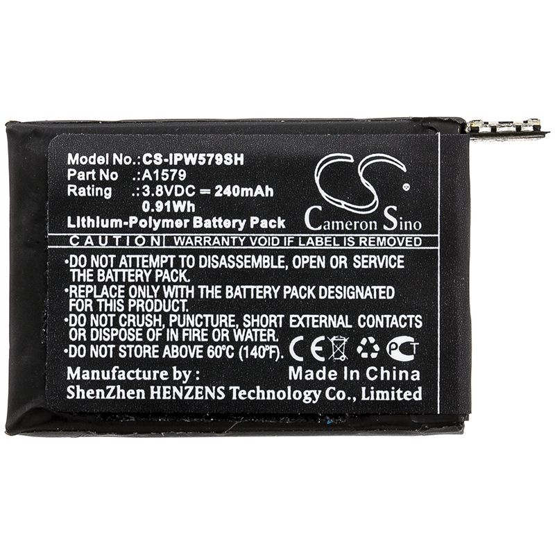 Li-Polymer Battery fits Apple, Iwach 1 42mm, Watch 1st Gen 42mm 3.8V, 240mAh Smartwatch Cameron Sino Technology Limited