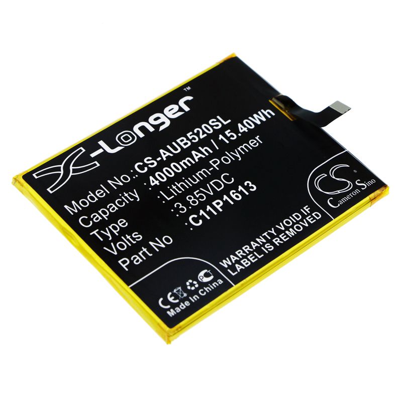 Li - Polymer Battery fits Asus, 4 Selfie Lite Dual Sim Lte, Zb520kl 3.85V, 4000mAh - Batterybuyer.ca