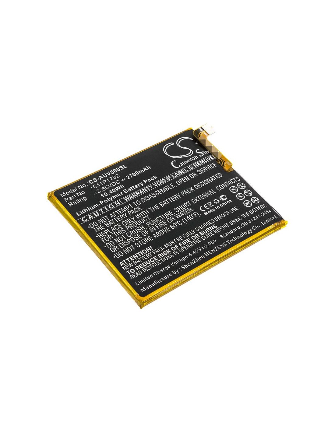 Li-Polymer Battery fits Asus, A009, V500kl 3.85V, 2700mAh Mobile & SmartPhone Cameron Sino Technology Limited