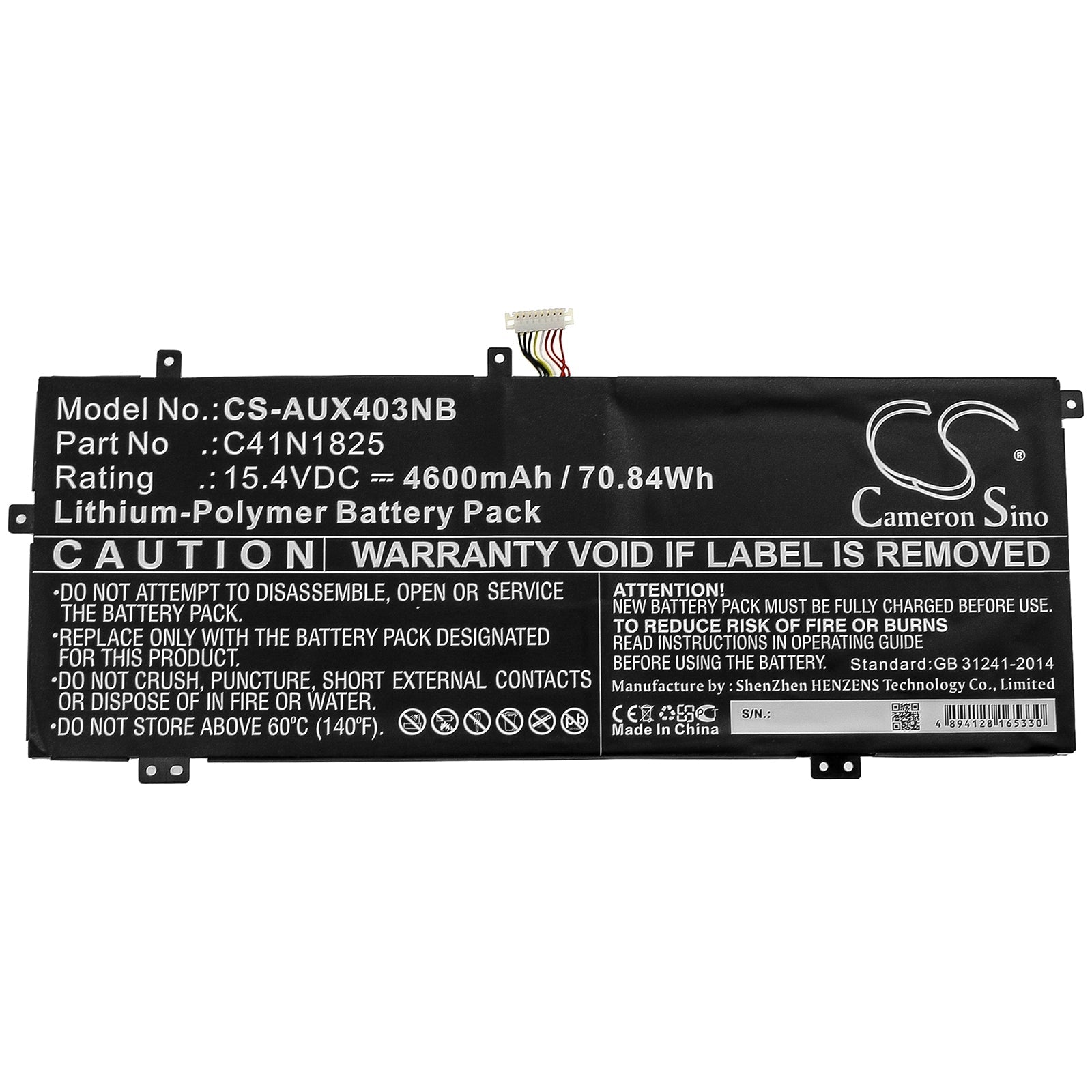 Li-Polymer Battery fits Asus, Adol I403fa, Adol14f, I403fa 15.4V, 4600mAh Notebook & Laptop Cameron Sino Technology Limited