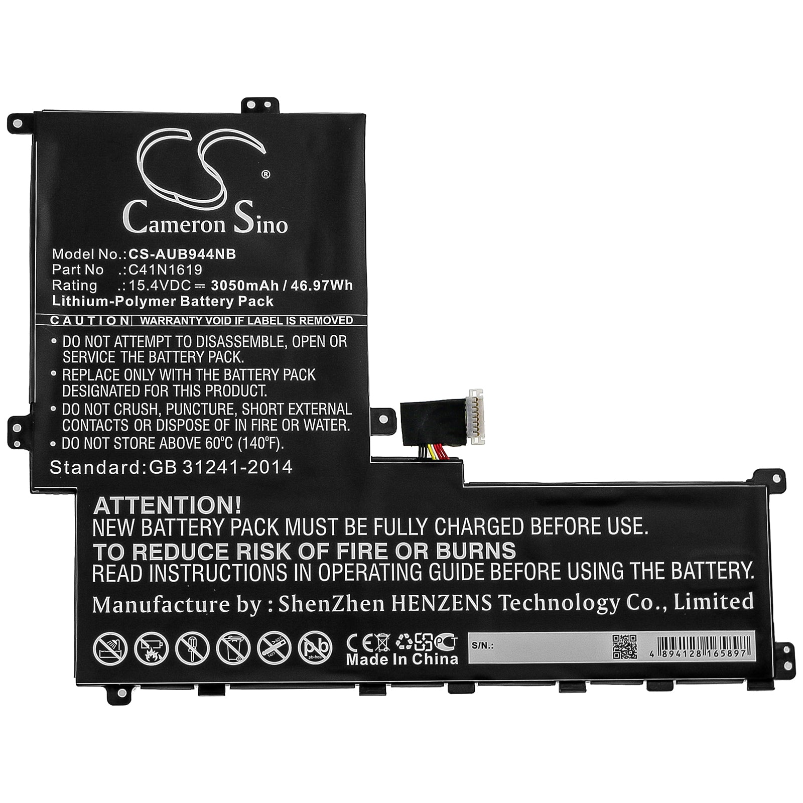 Li-Polymer Battery fits Asus, Asuspro B9440, B9440fa, B9440fa-gv0002r 15.4V, 3050mAh Notebook & Laptop Cameron Sino Technology Limited